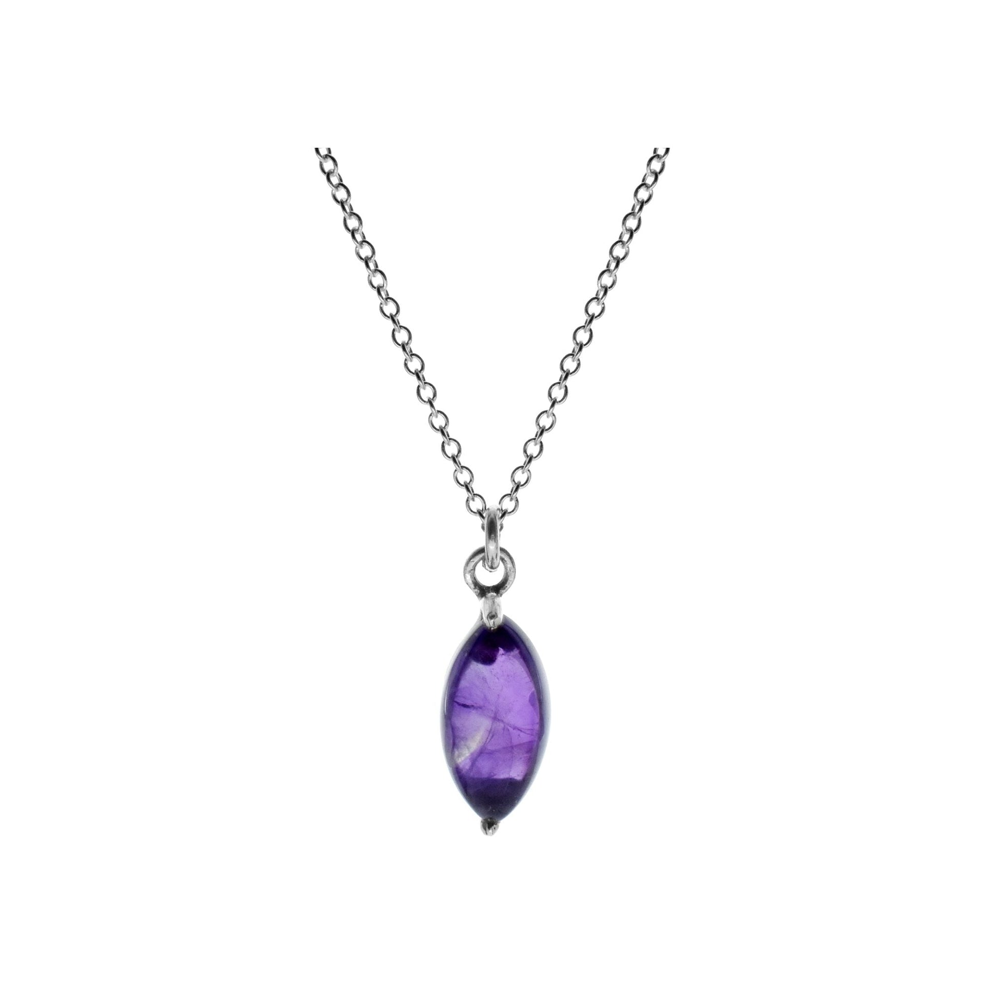 Chloe simple amethyst marquis cabochon necklace