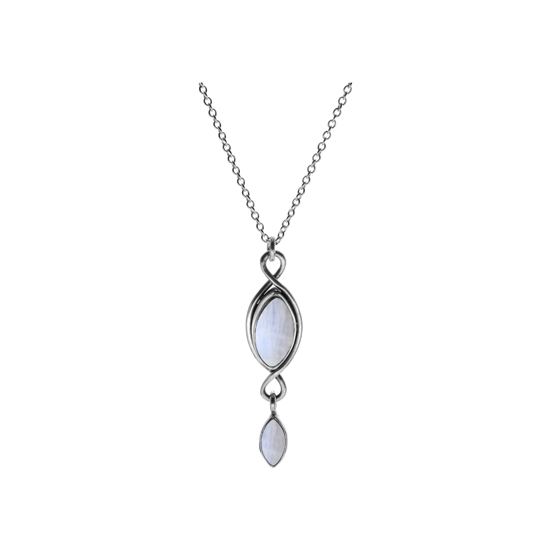 Chloe double marquis rainbow moonstone necklace