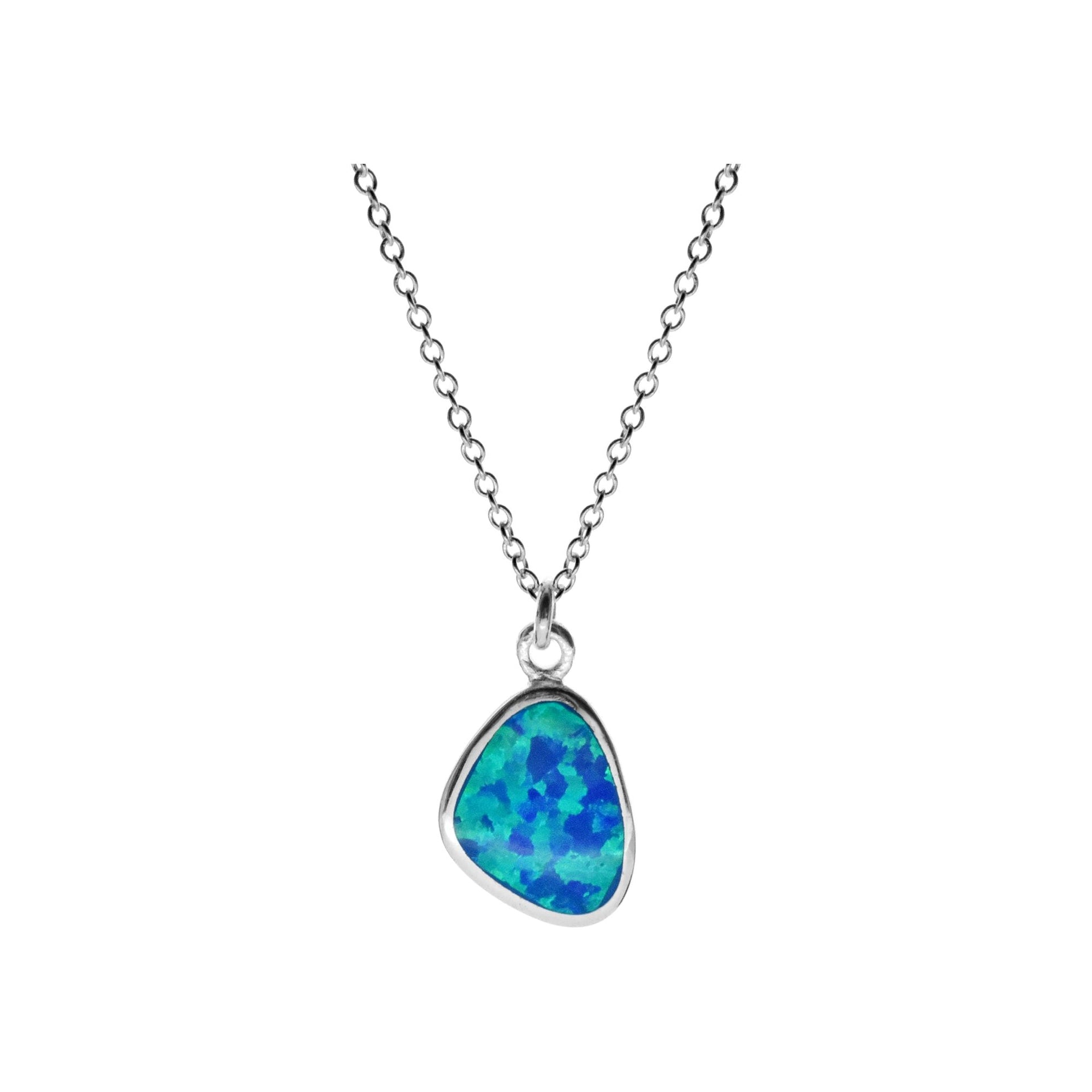 Diana blue opalique pebble necklace