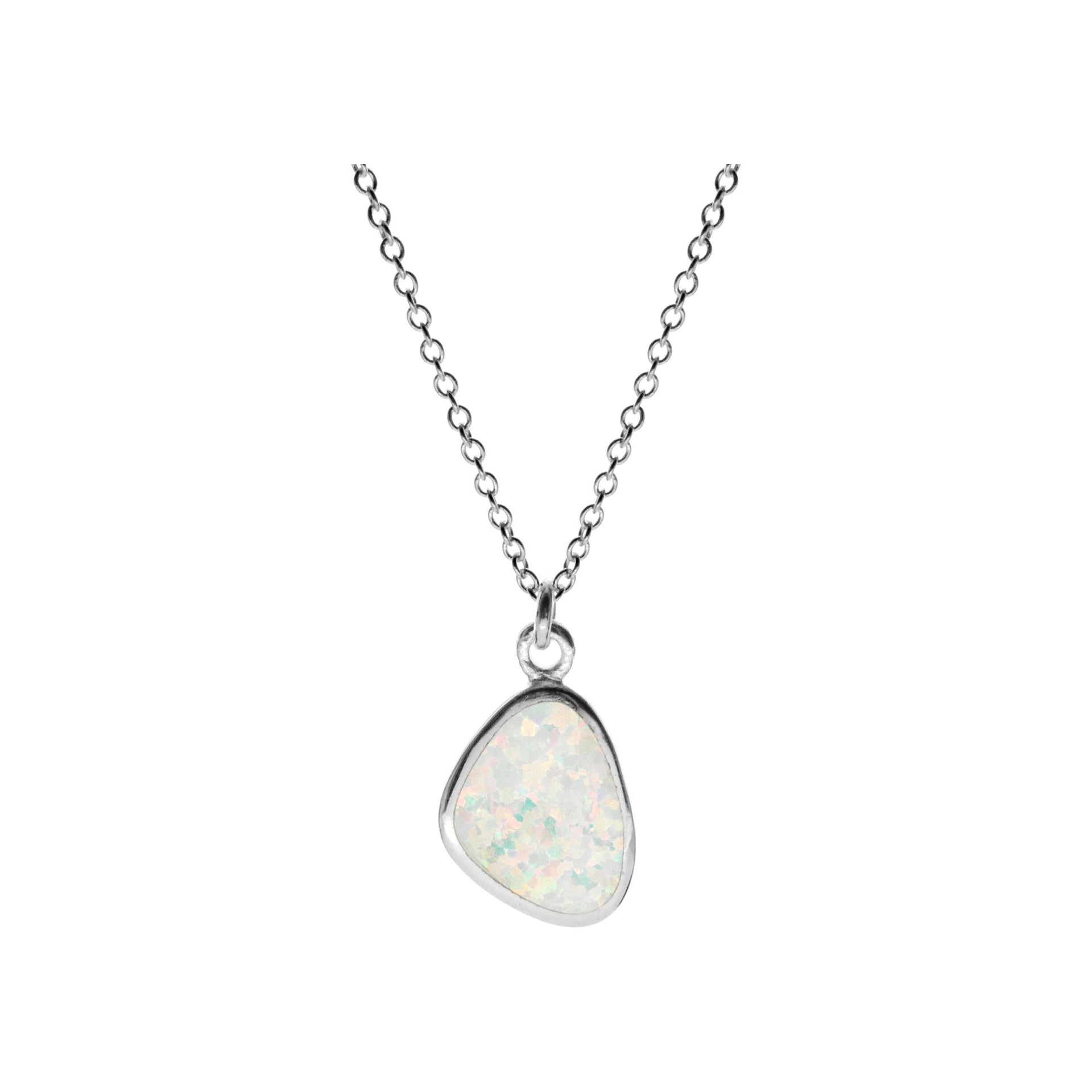 Diana white opalique pebble necklace