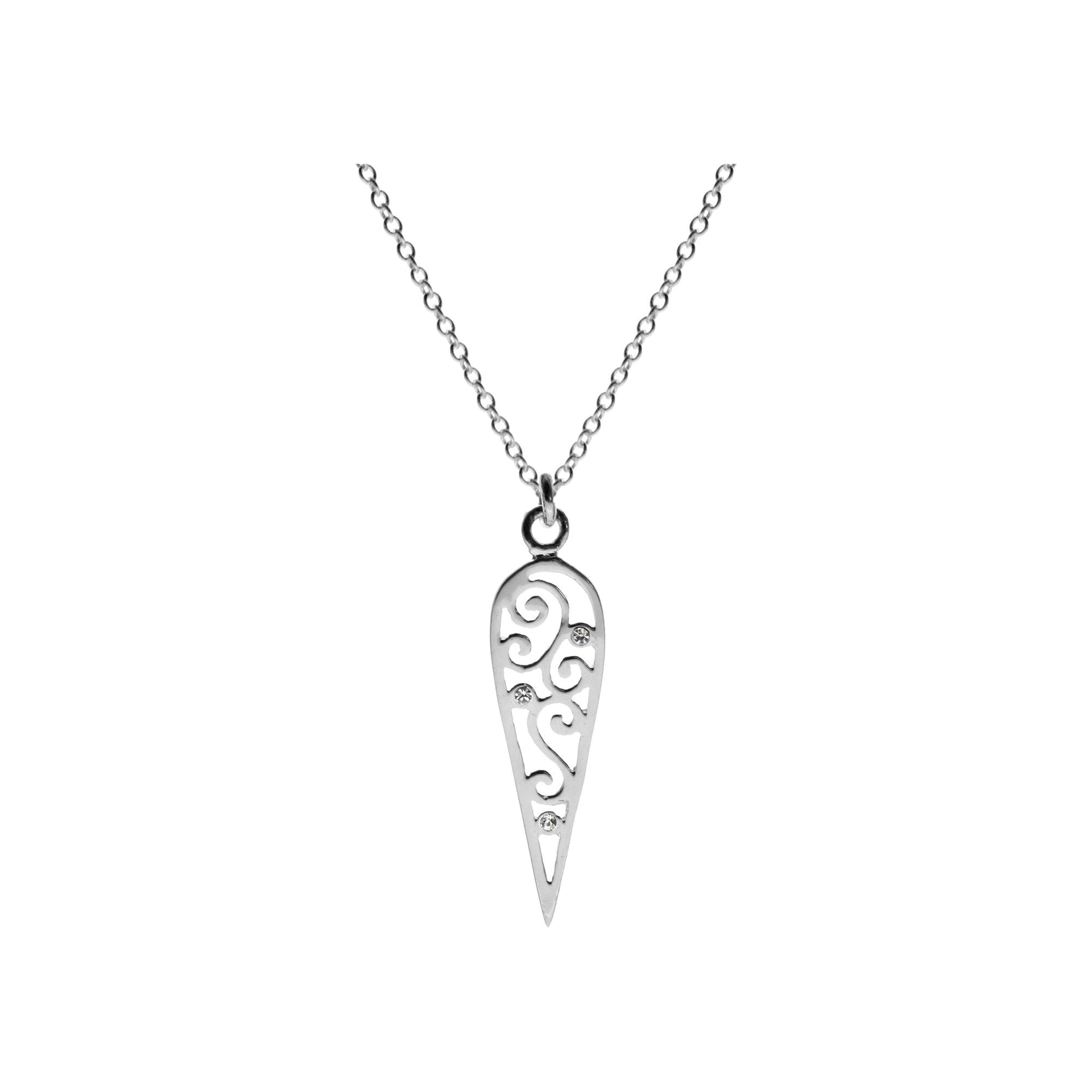 Chloe cut out dart shaped CZ necklace