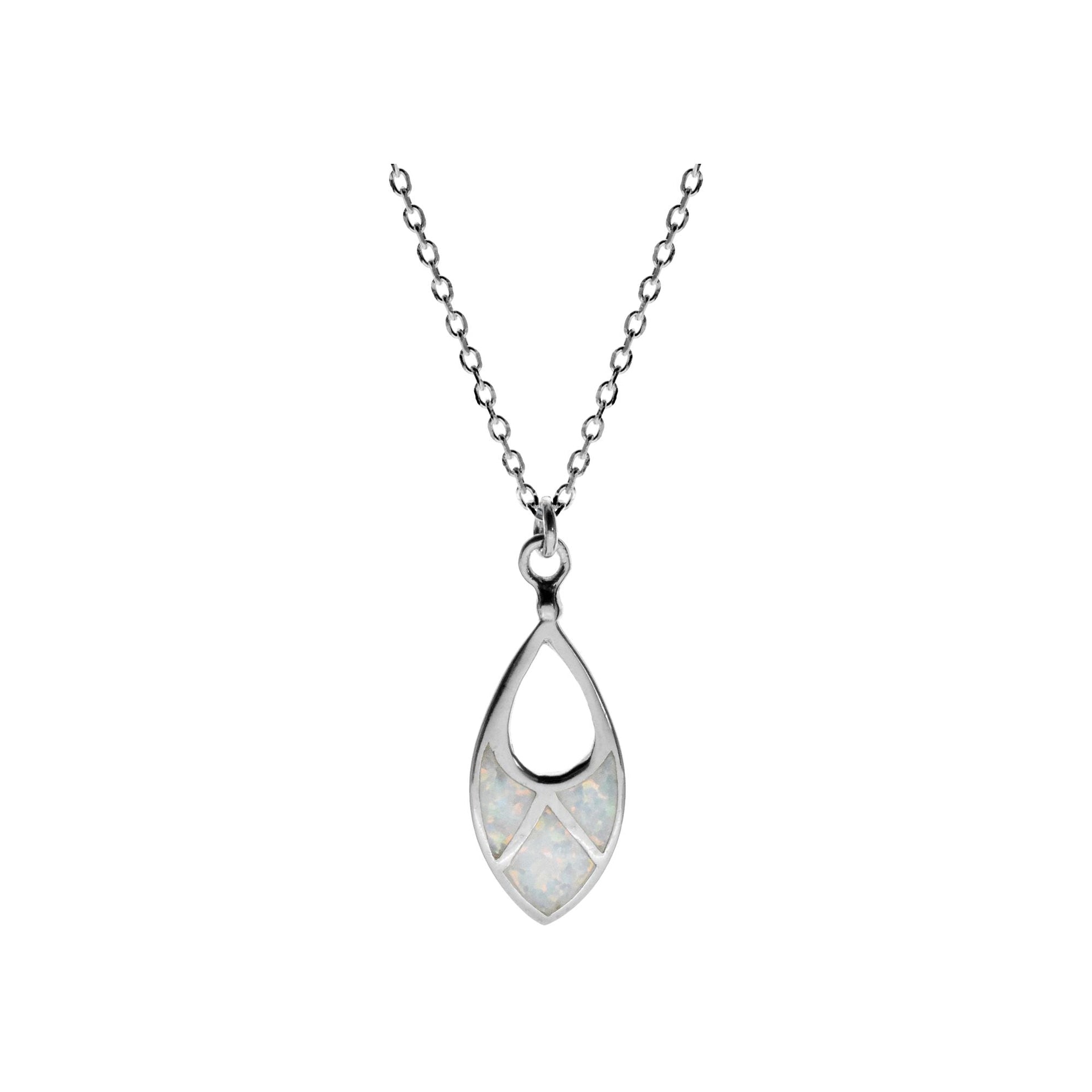 Chloe white opalique open marquis necklace