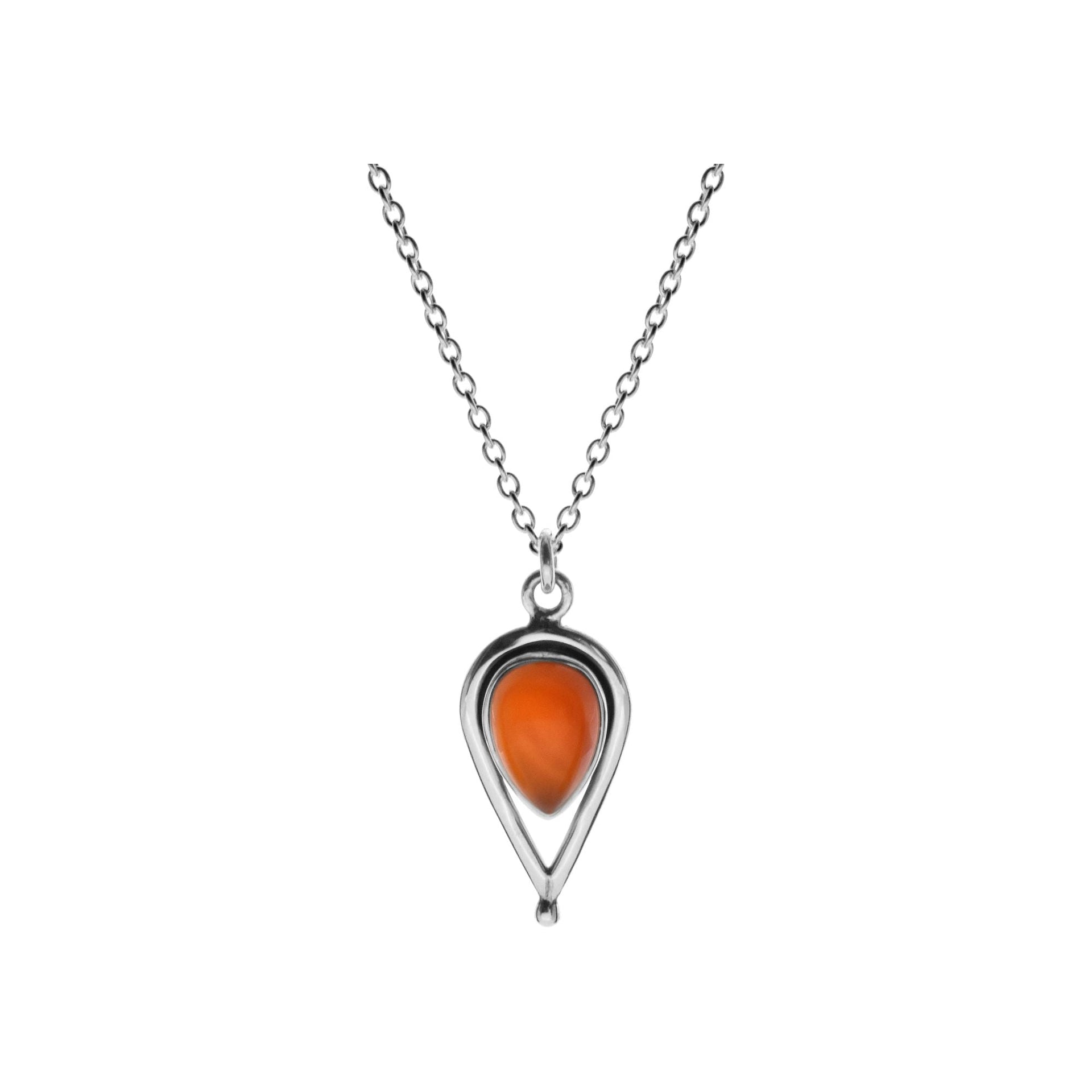 Chloe carnelian inverted teardrop necklace