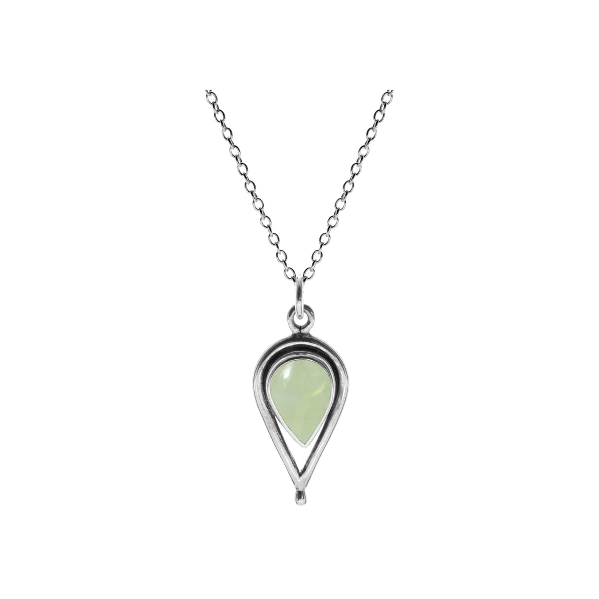 Amy inverted teardrop prehnite necklace