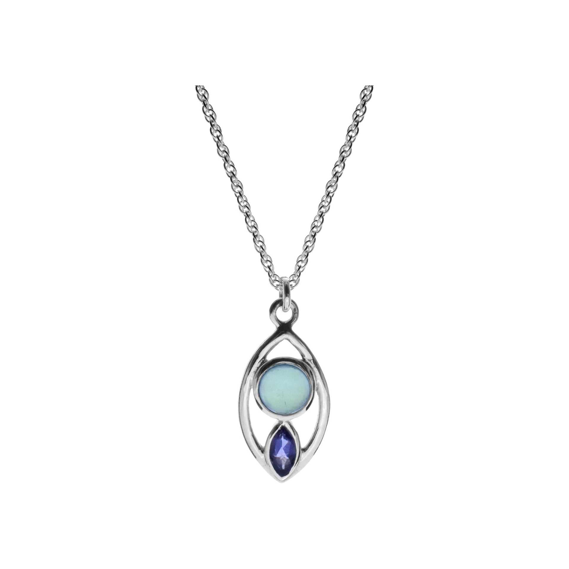 Chloe blue chalcedony & iolite necklace