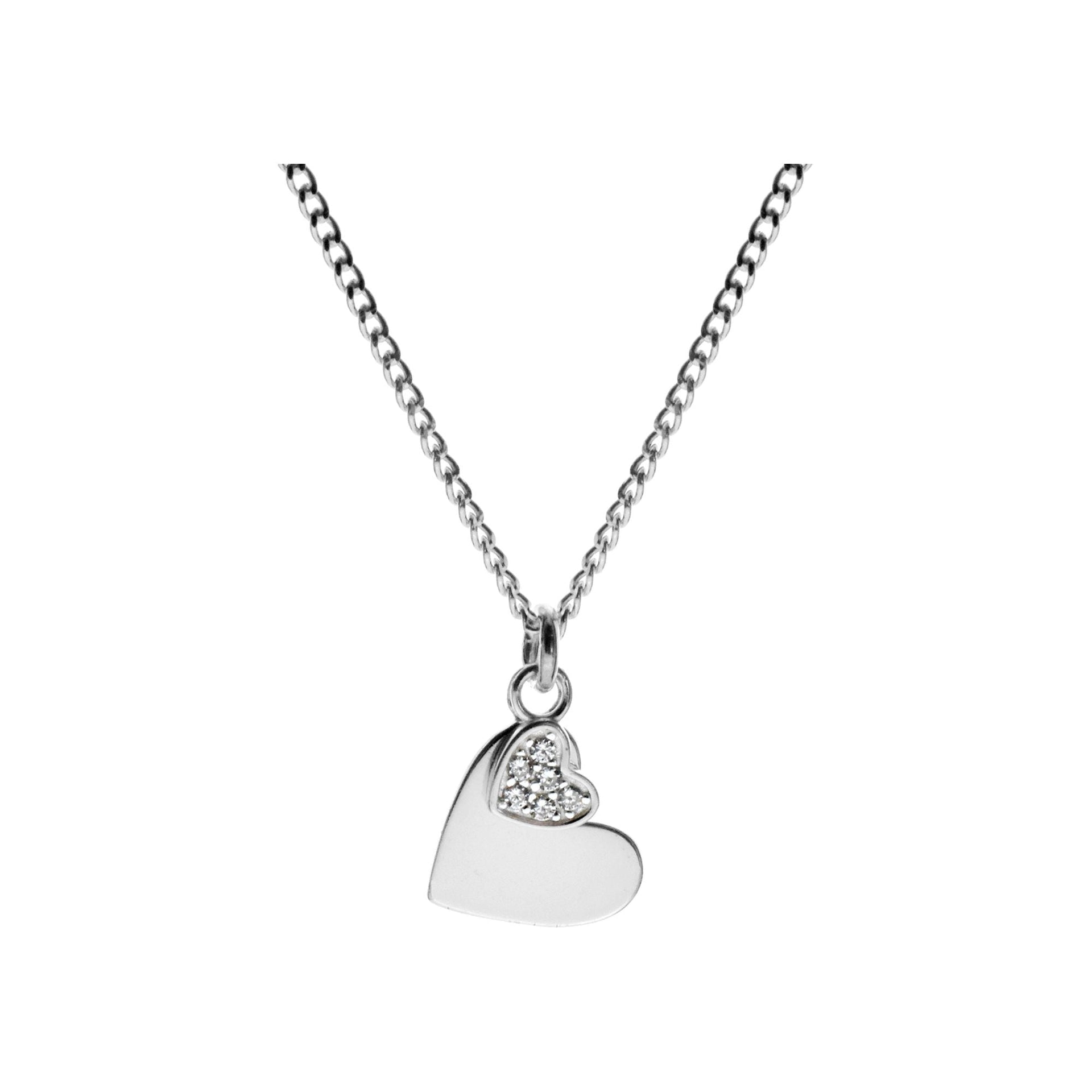 Chloe suspended double heart CZ necklace