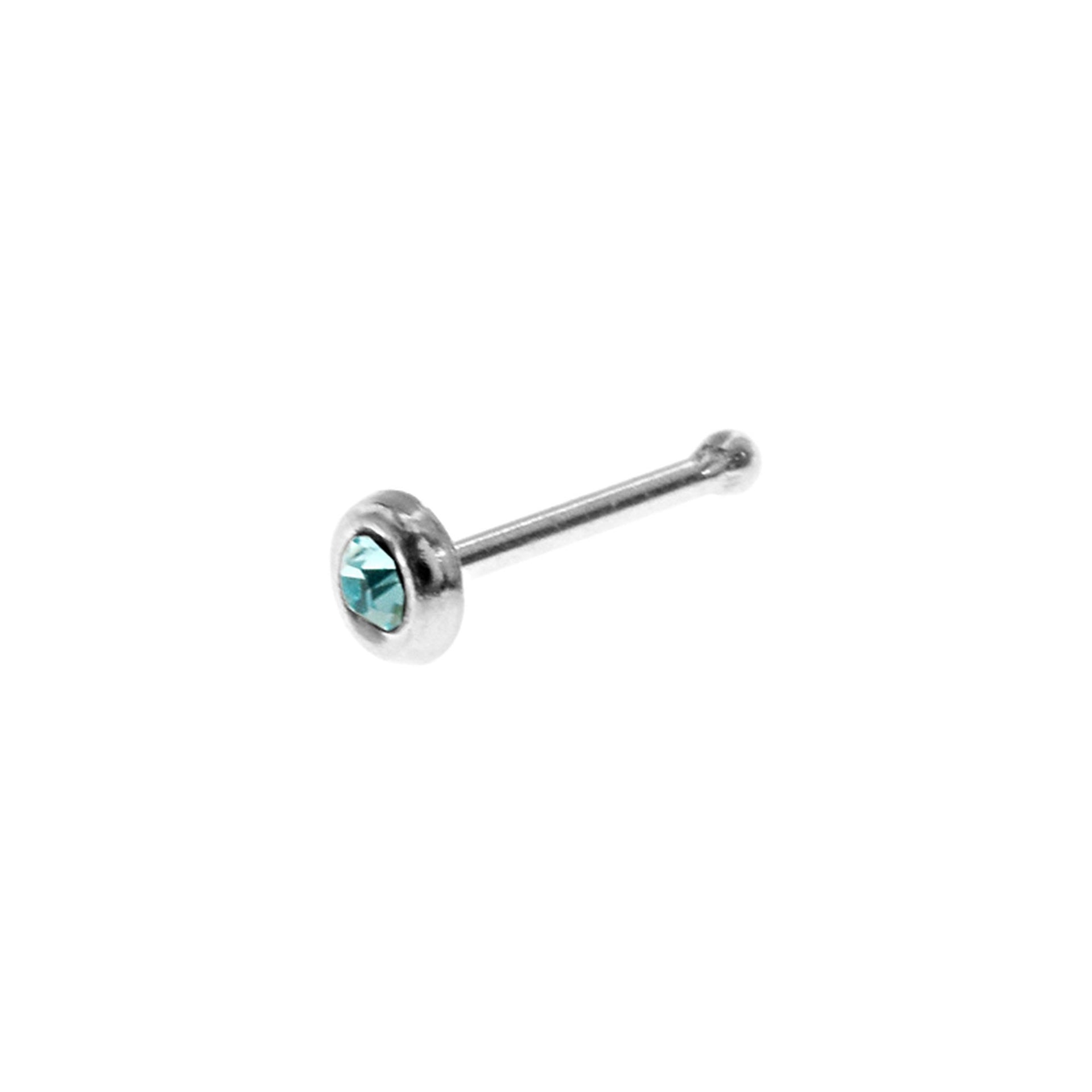 Heidi 2mm blue CZ nose pin