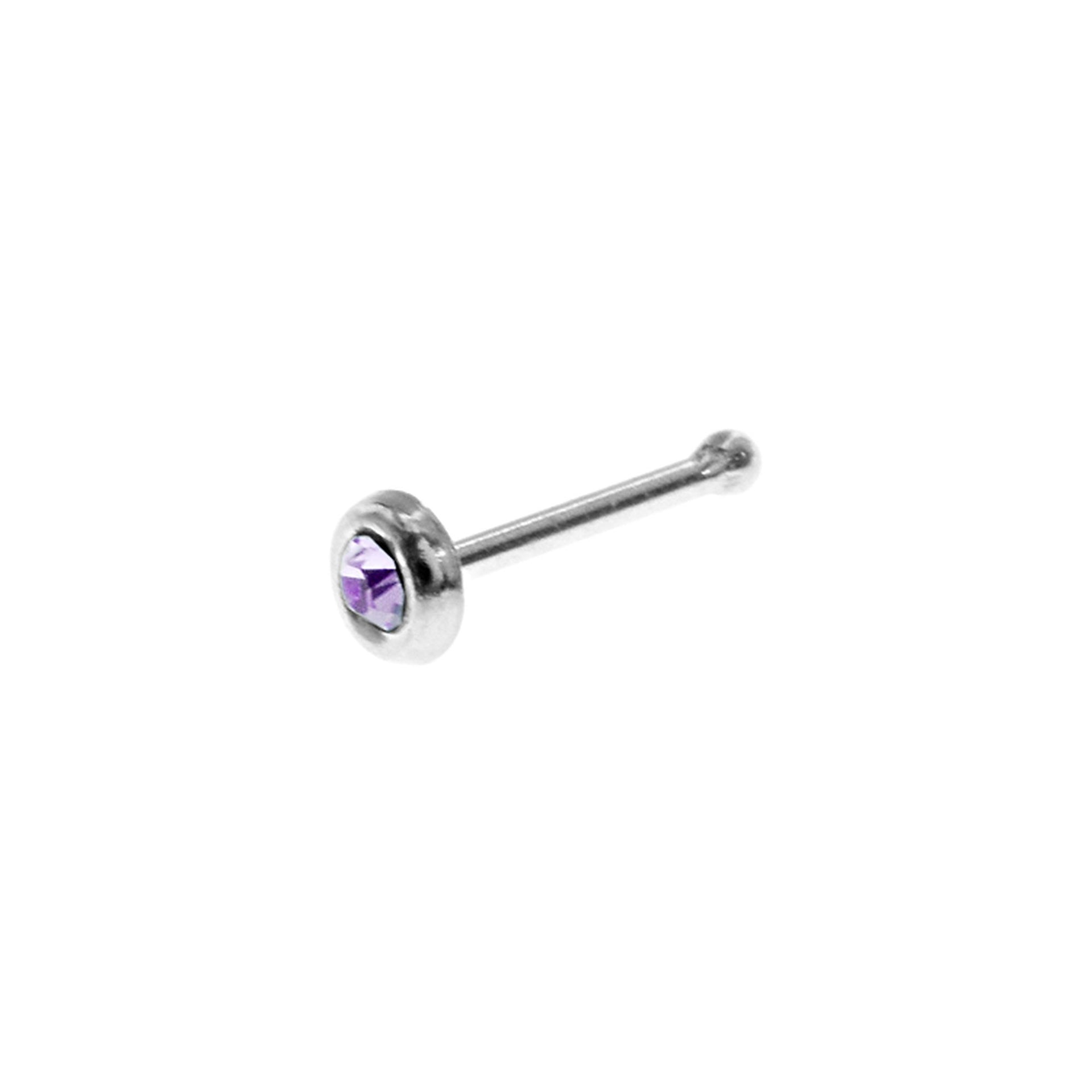 Heidi 2mm purple CZ nose pin