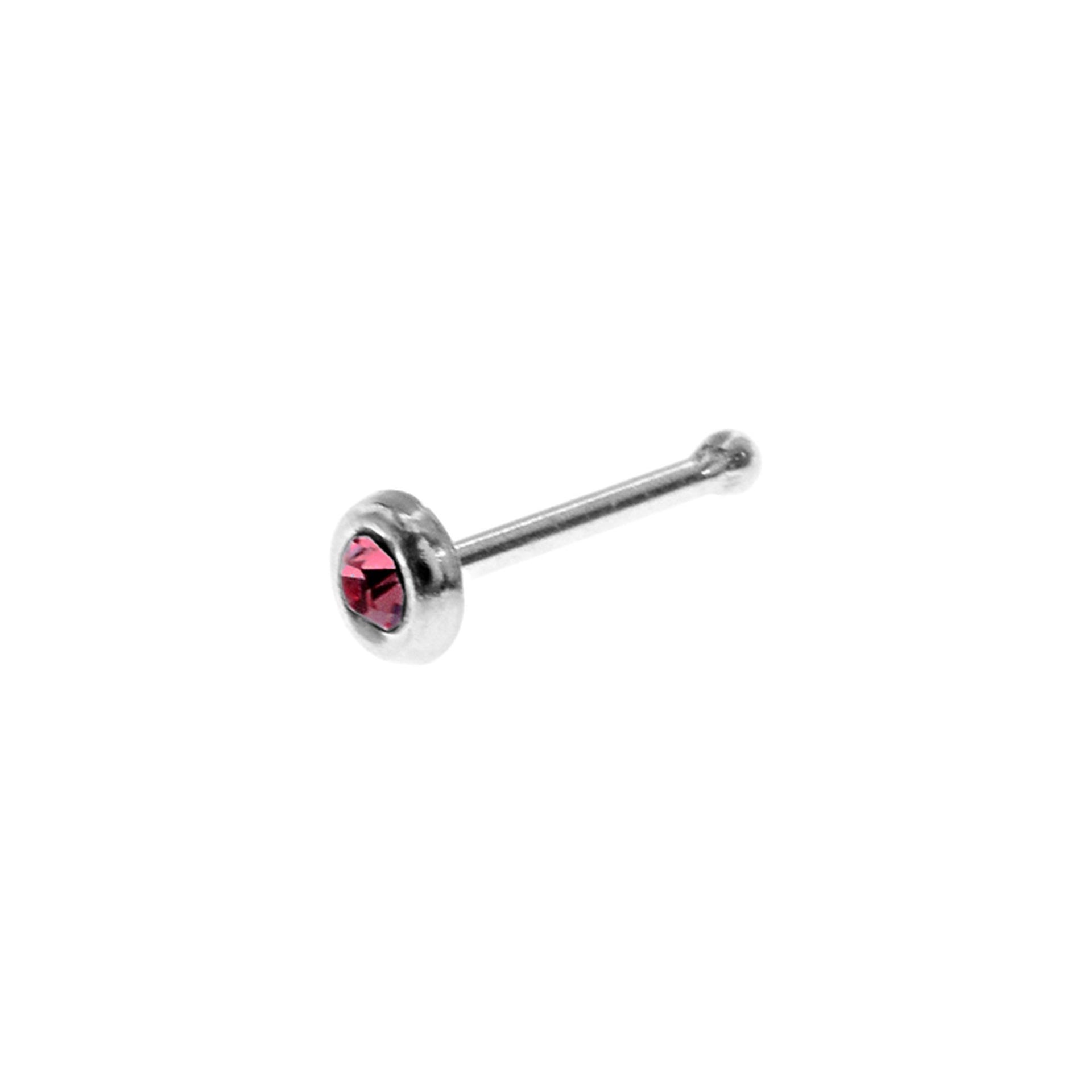 Heidi 2mm red CZ nose pin
