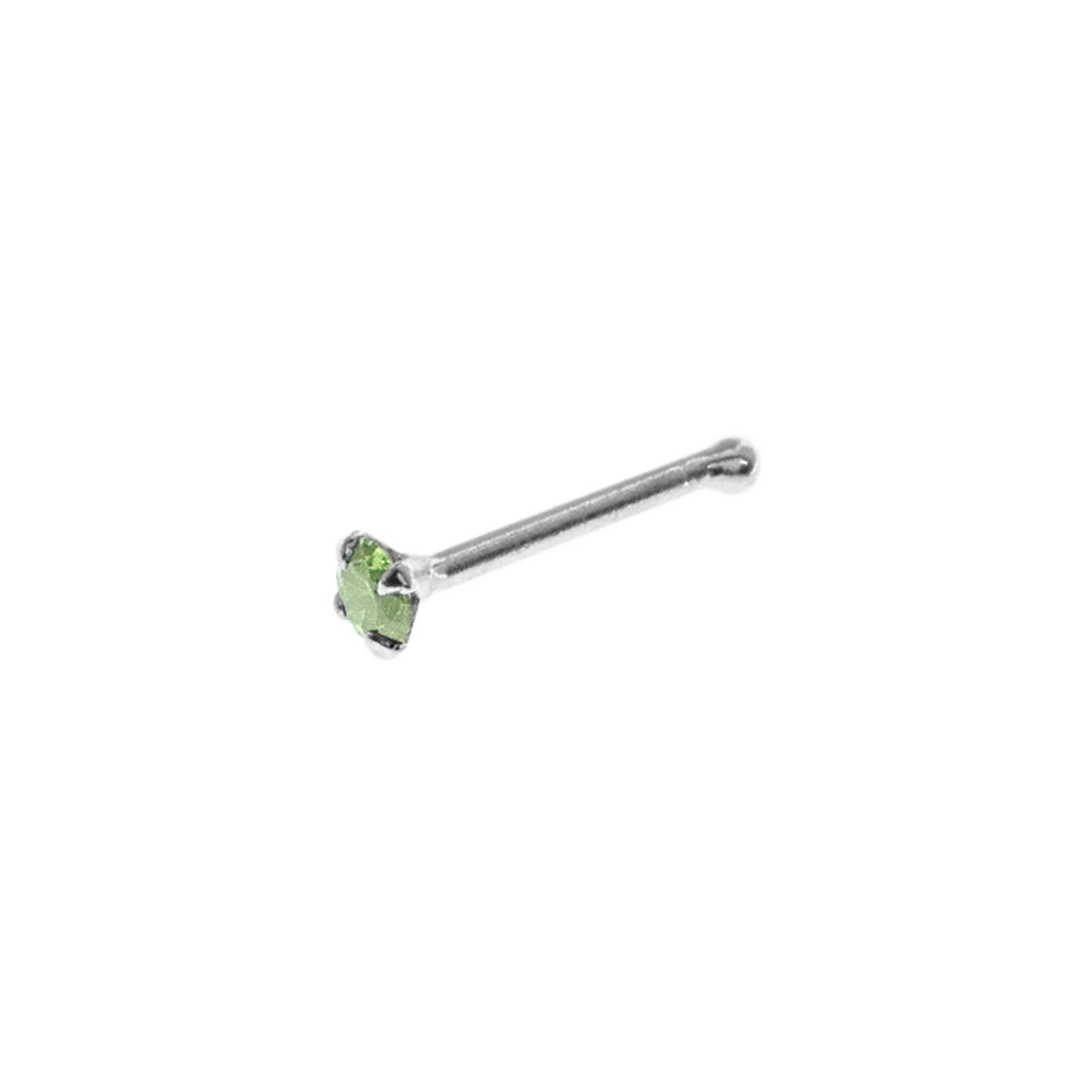 Callista 2mm green CZ nose pin
