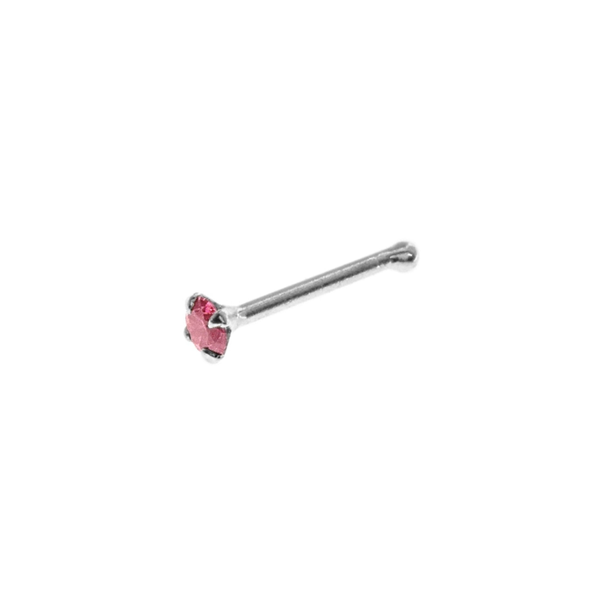 Callista 2mm red CZ nose pin