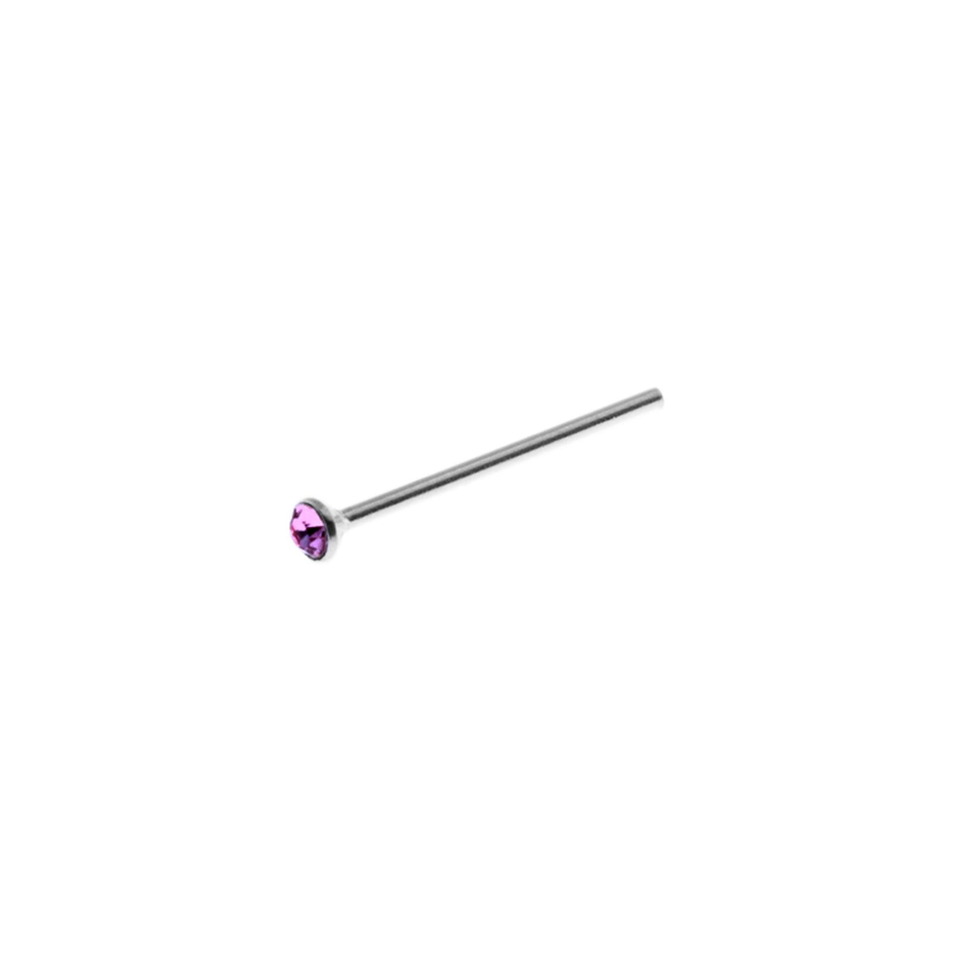 Heidi 1.5mm purple CZ nose pin