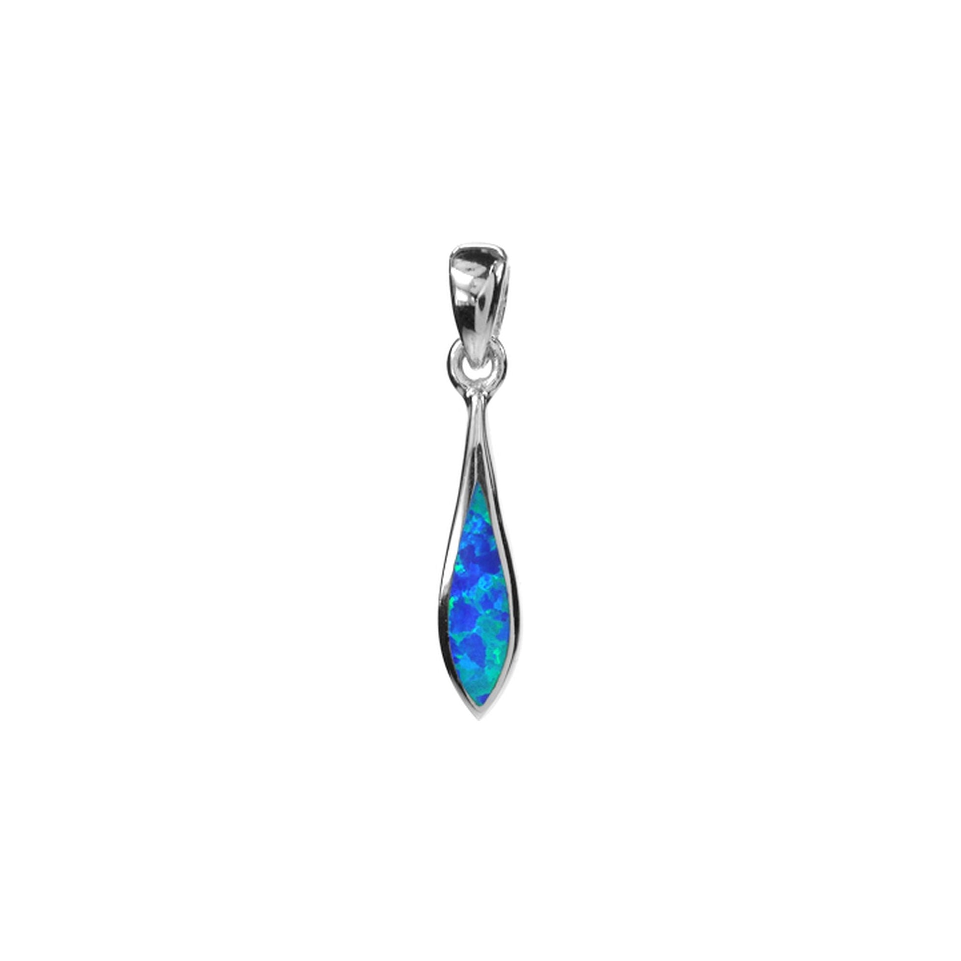 Diana elongated marquis blue opalique pendant