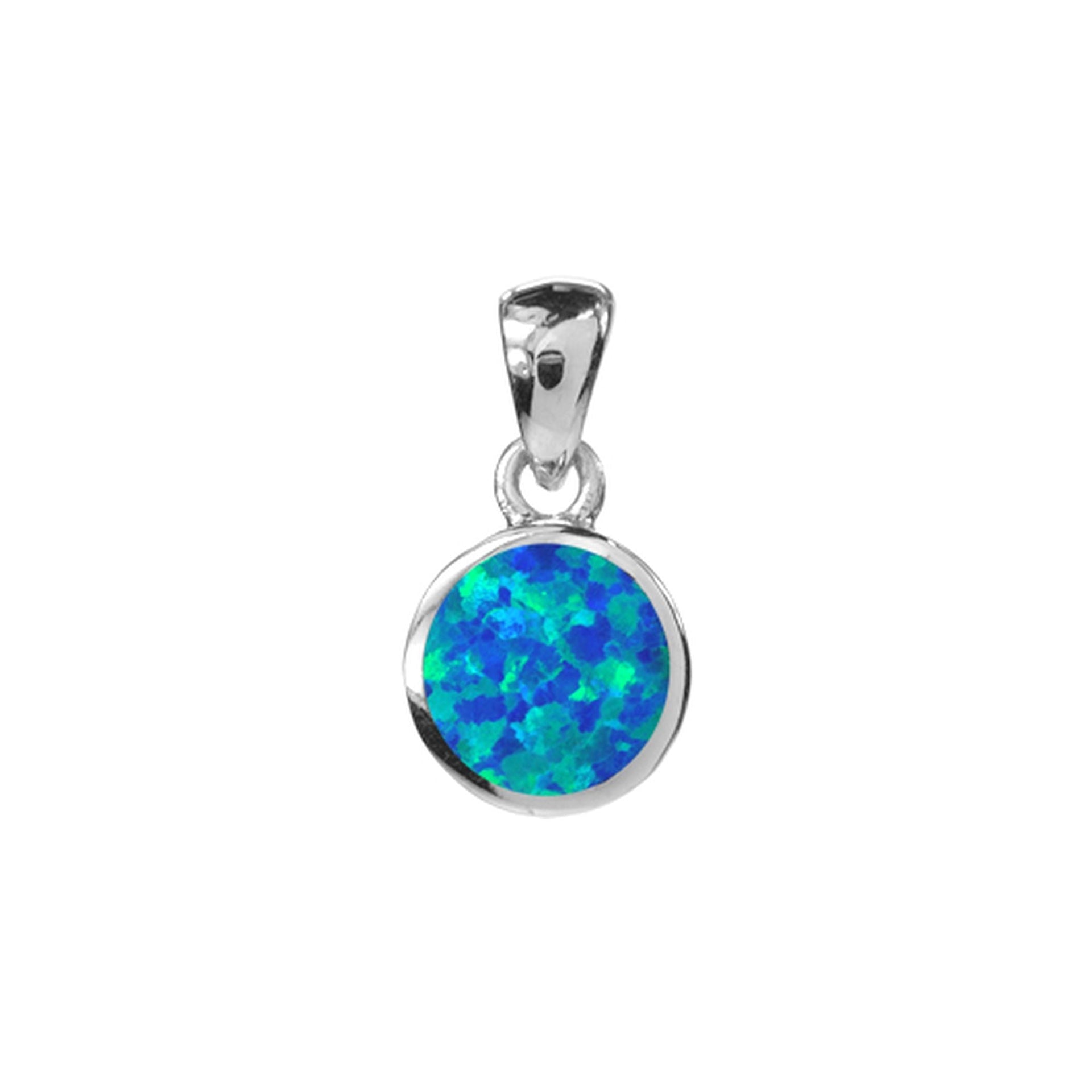 Diana circular blue opalique pendant