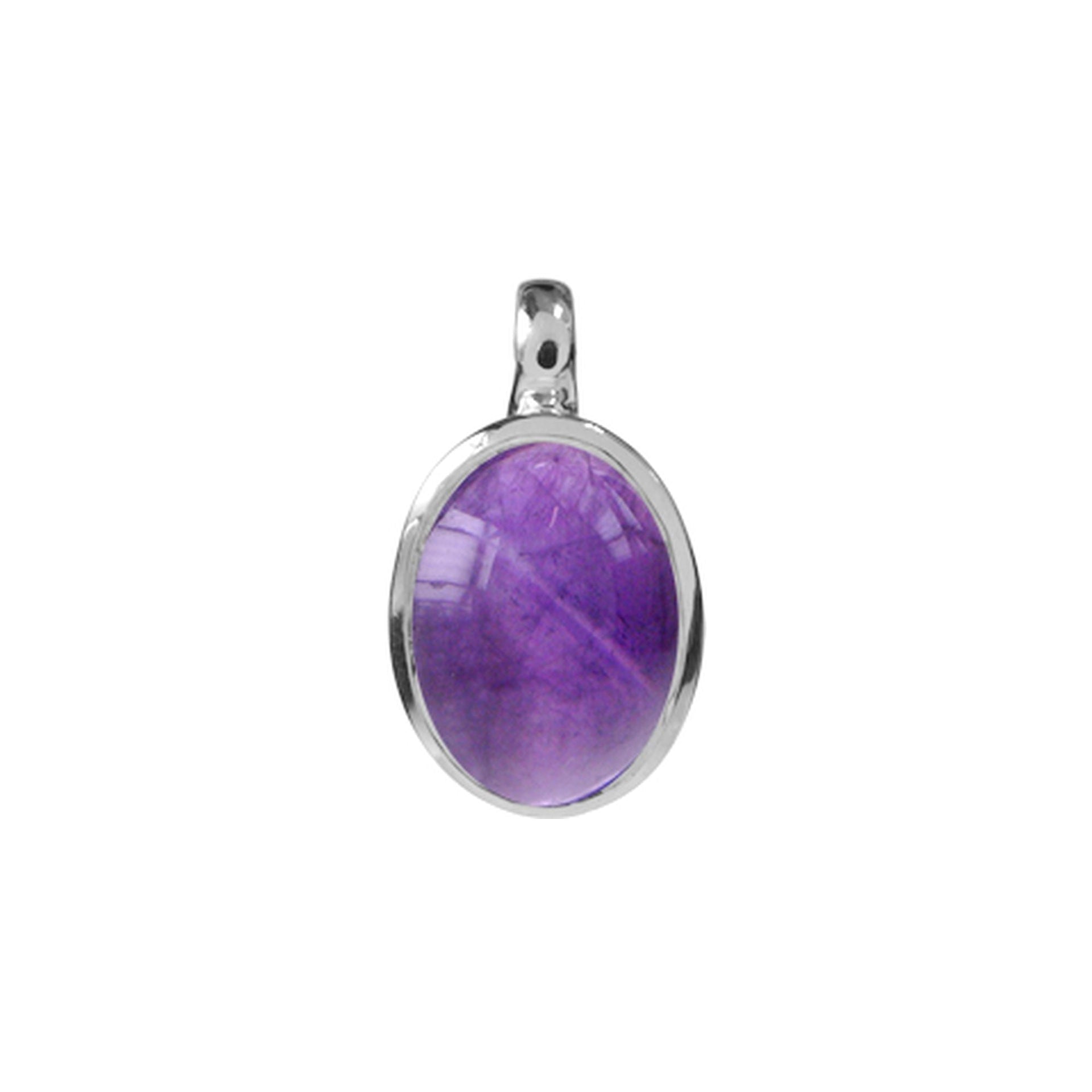 Samira plain oval amethyst pendant