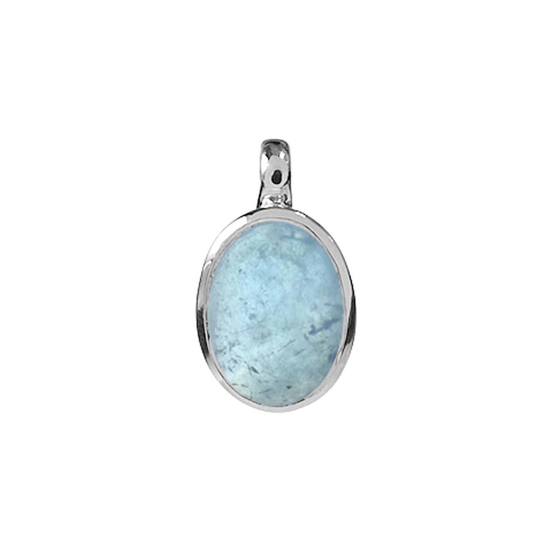 Samira plain oval aquamarine pendant
