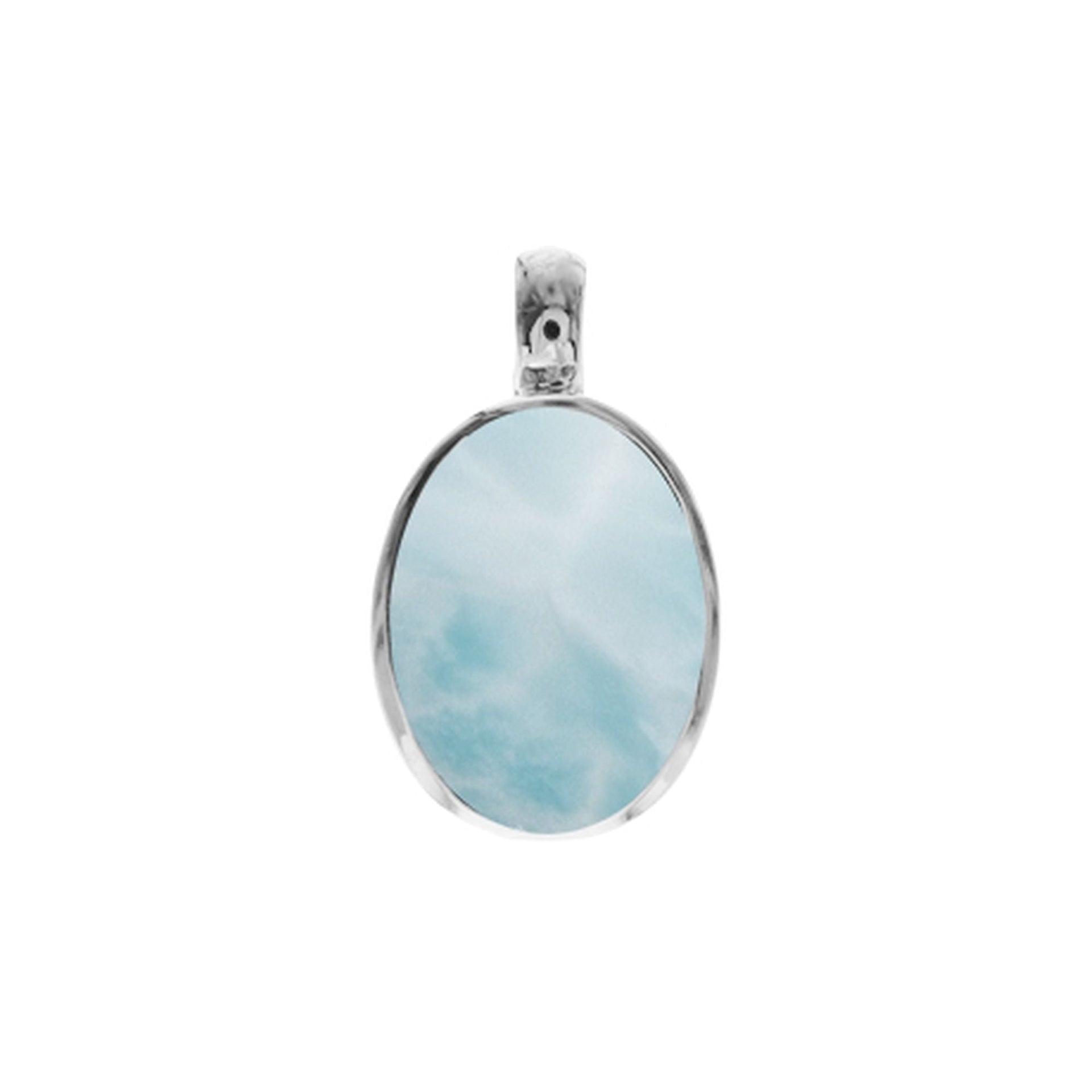 Samira plain oval larimar pendant