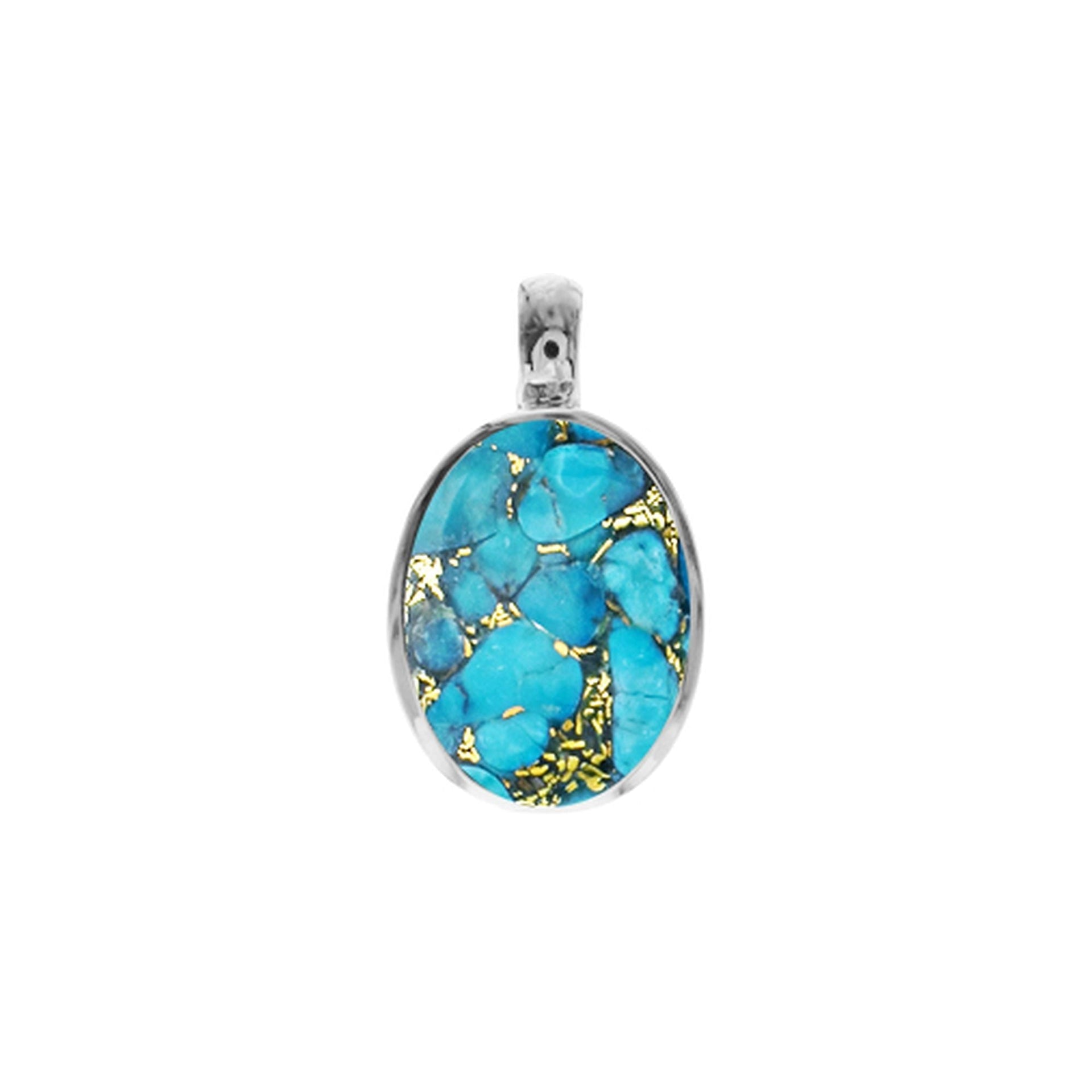 Samira plain oval blue mohave pendant