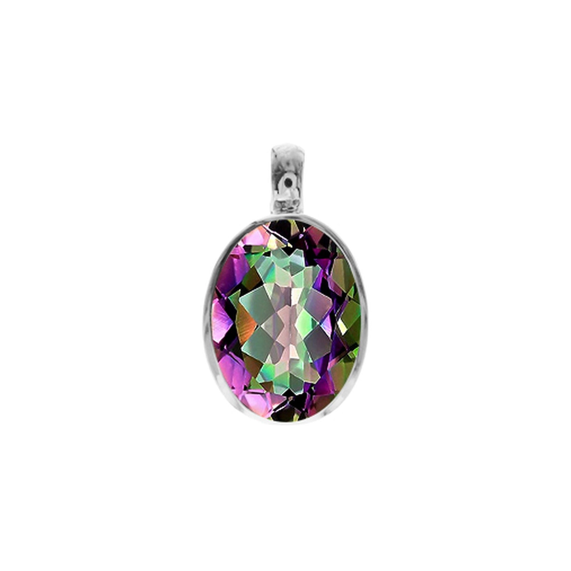 Samira plain oval mystic topaz pendant