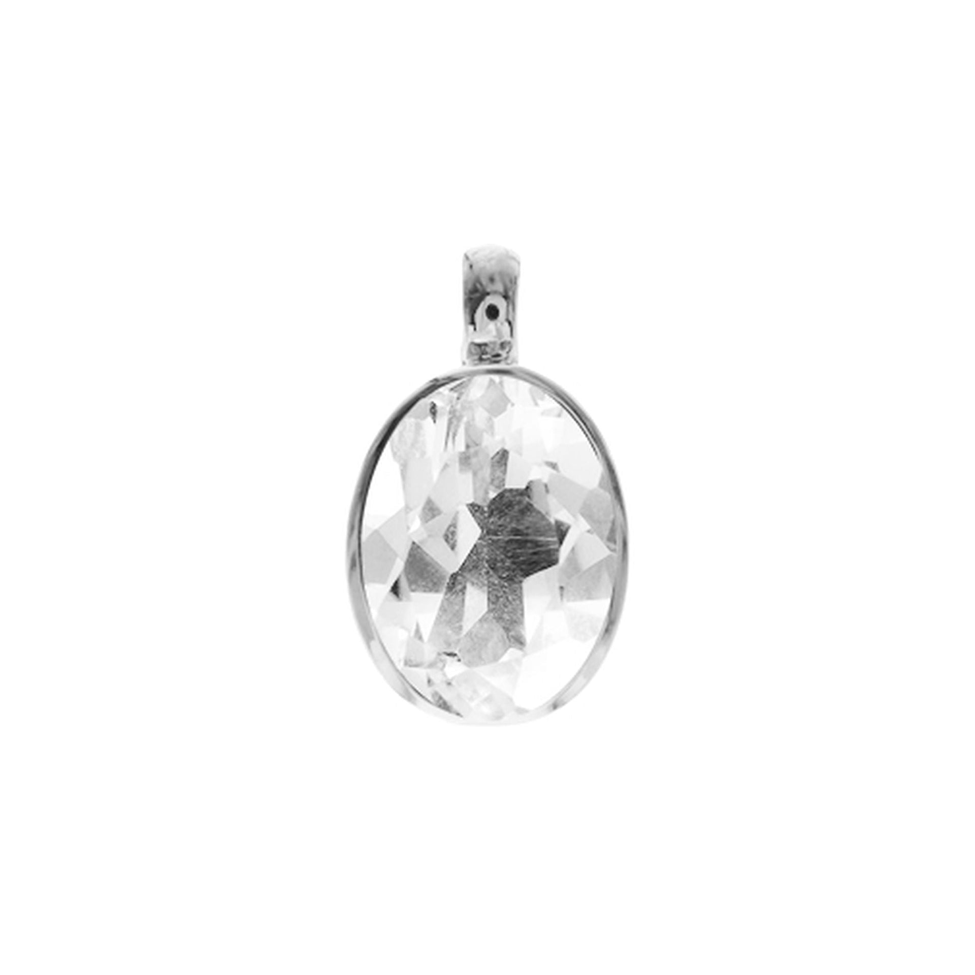 Samira plain oval quartz pendant