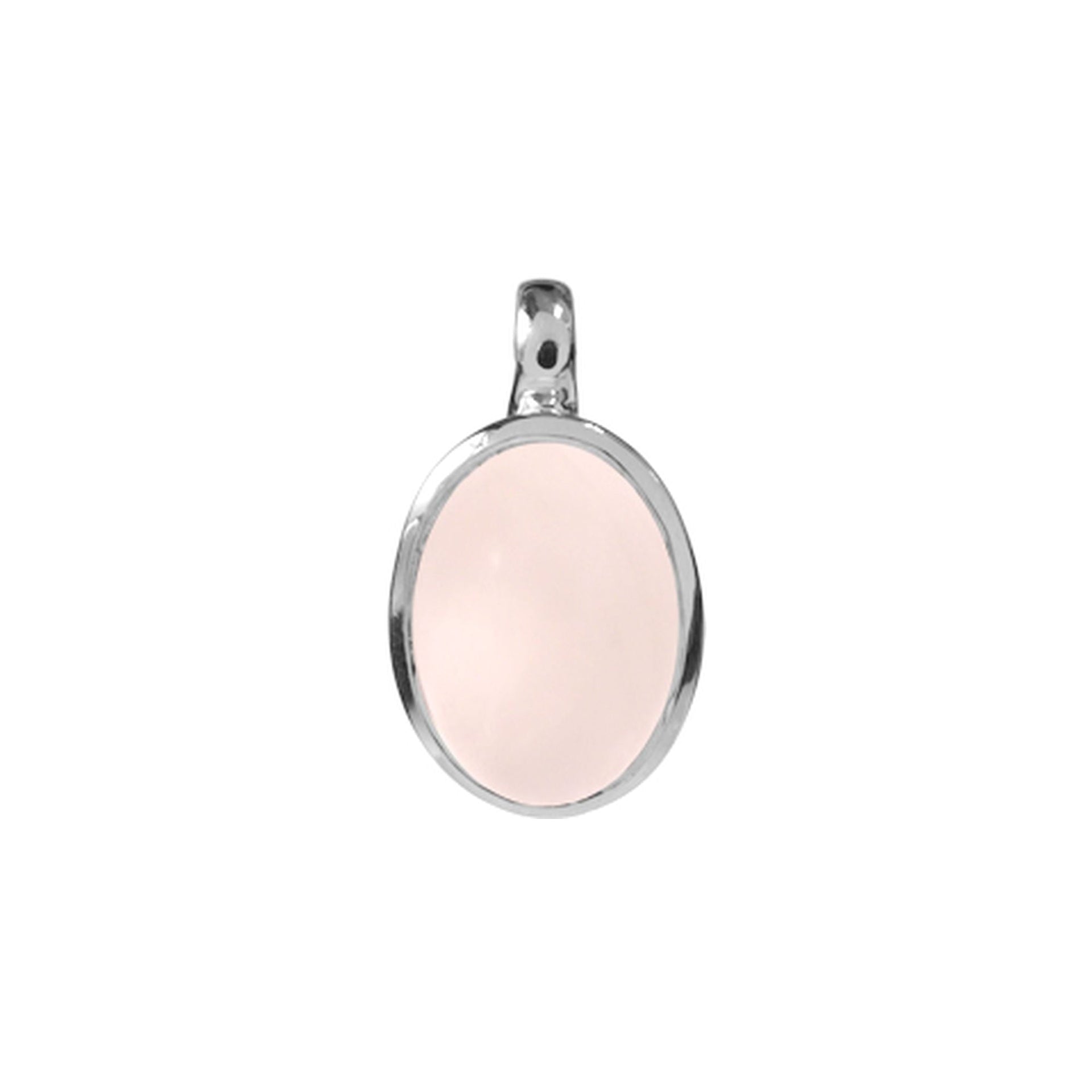 Samira plain oval rose quartz pendant