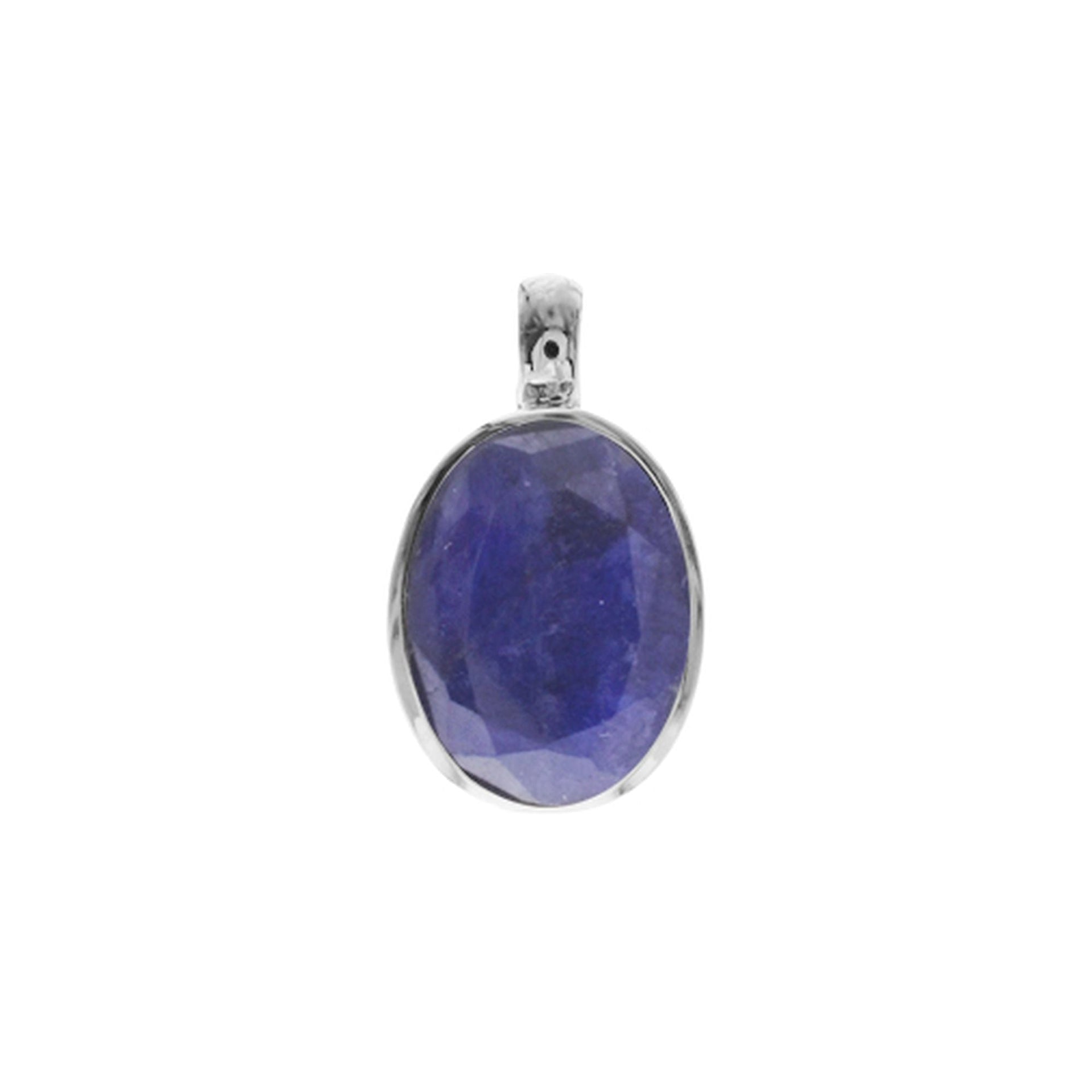 Samira plain oval sapphire quartz pendant