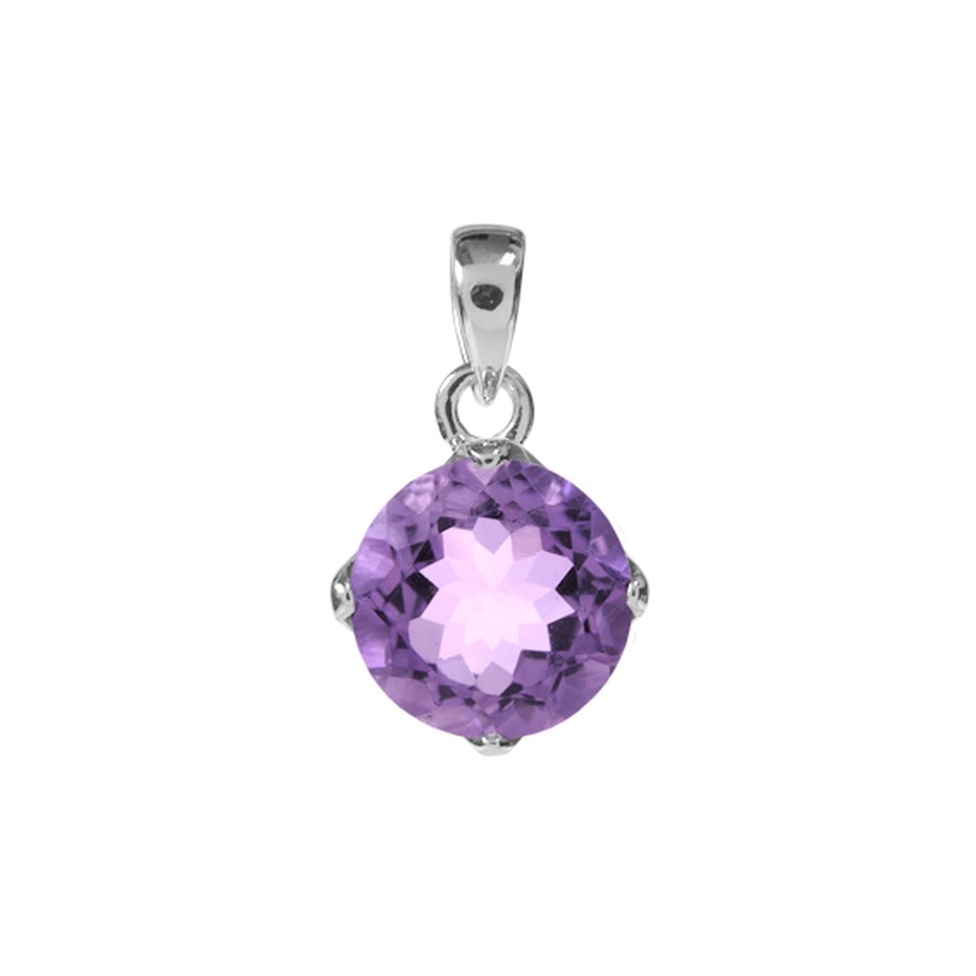 Kara small round faceted amethyst pendant