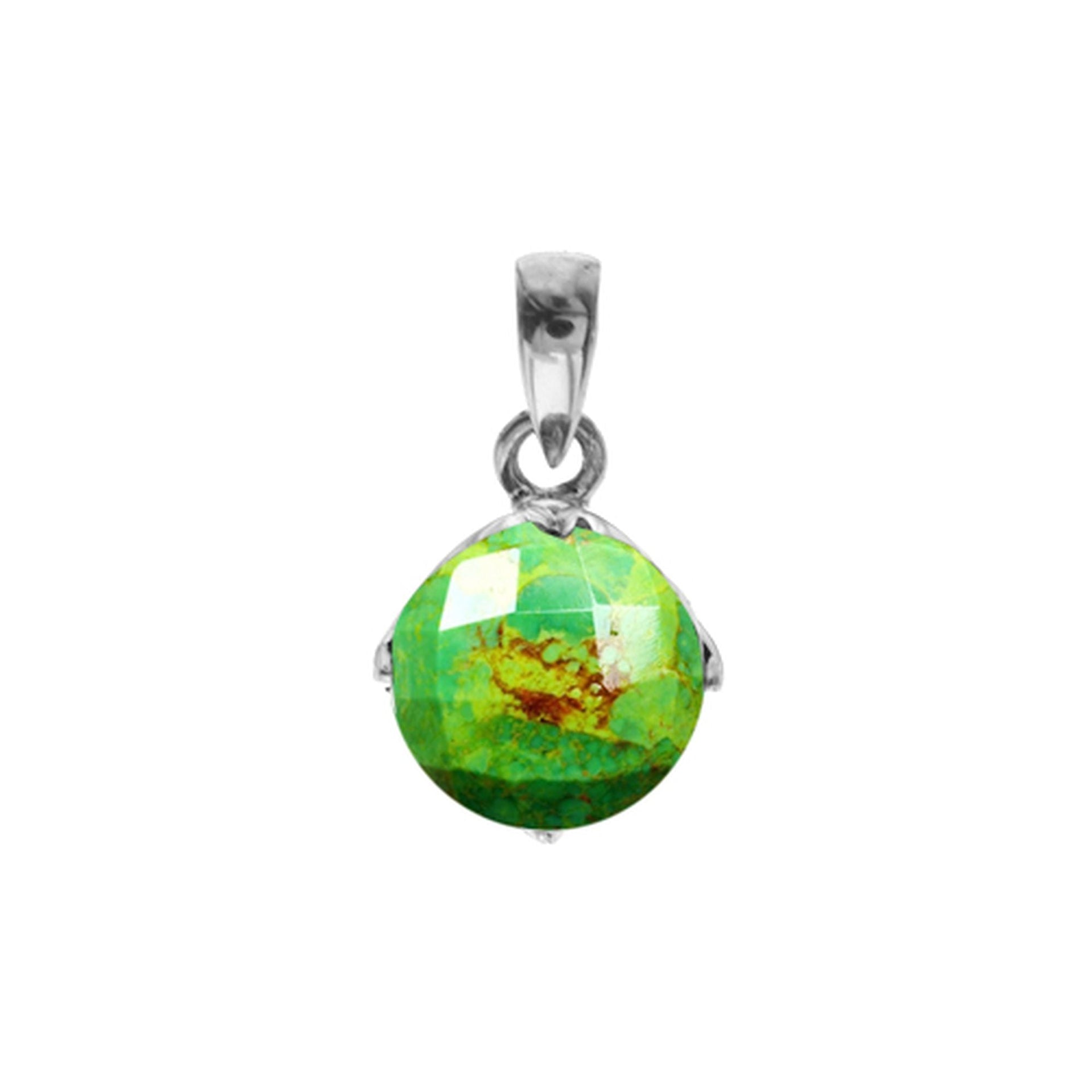 Kara small round green mohave turquoise pendant