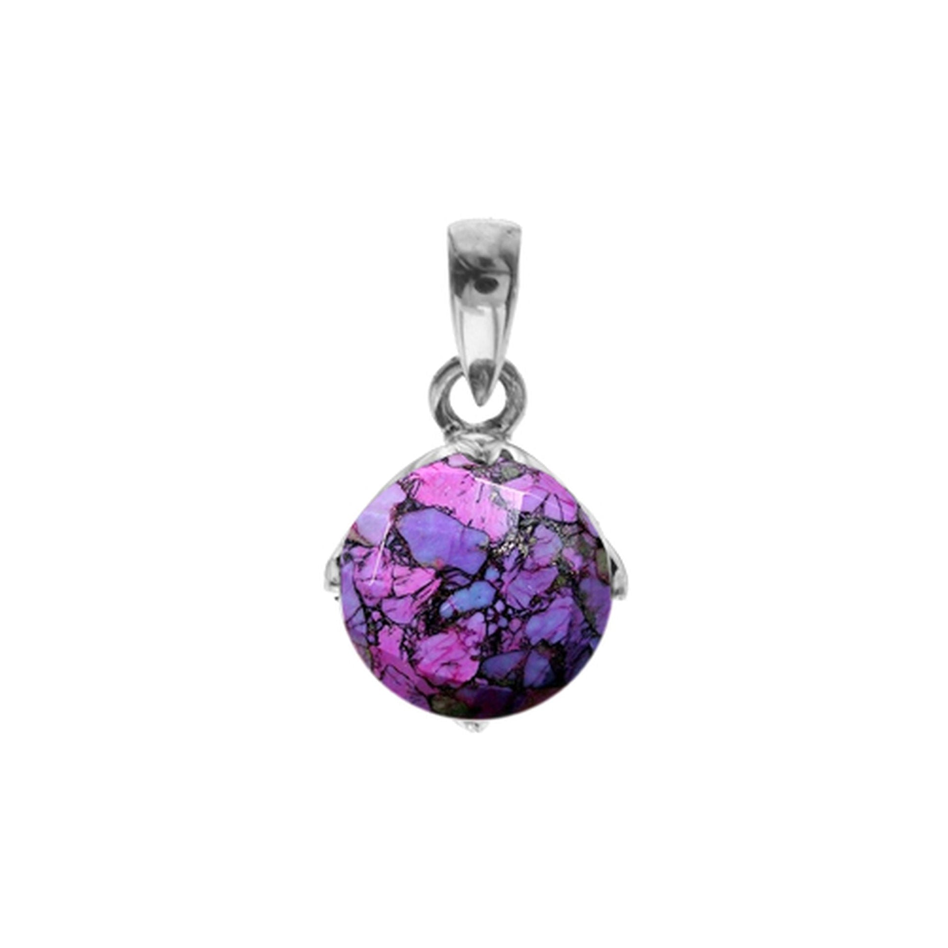 Kara small round purple mohave turquoise pendant