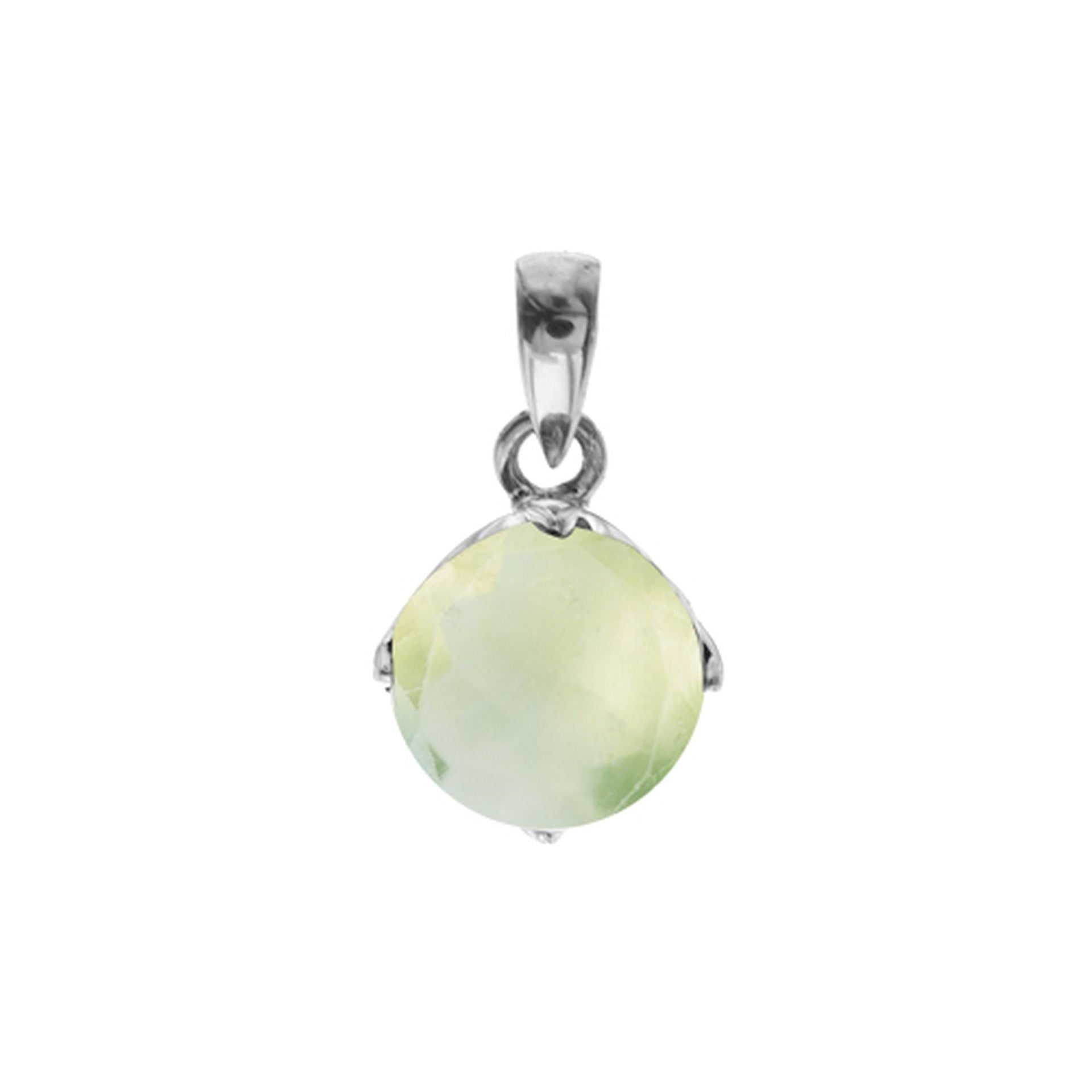 Kara small round prehnite pendant
