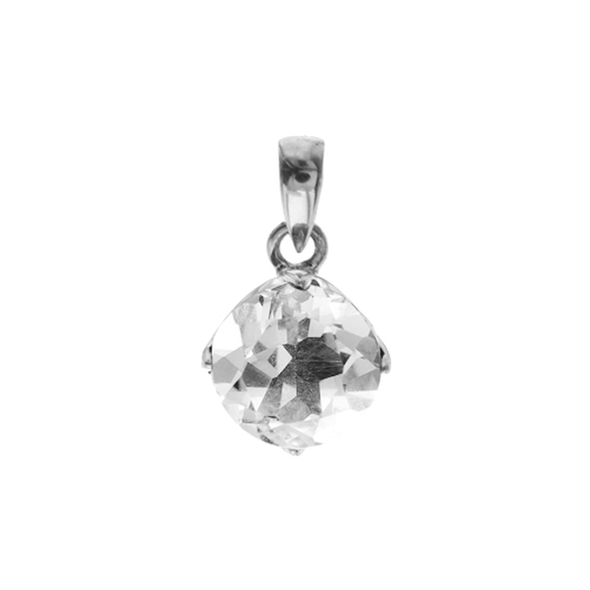 Kara small round quartz pendant