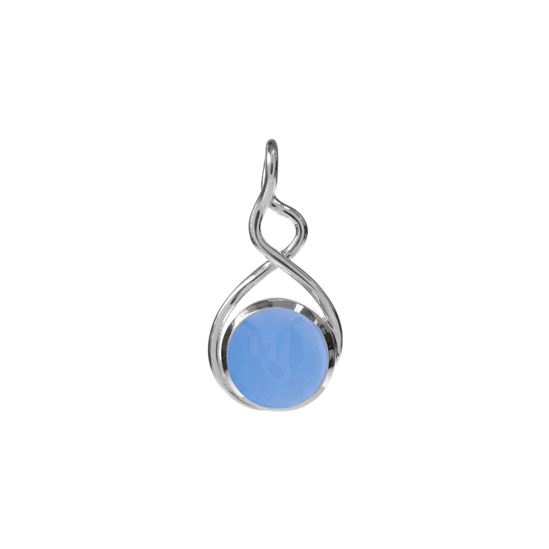 Amy squiggle blue chalcedony pendant