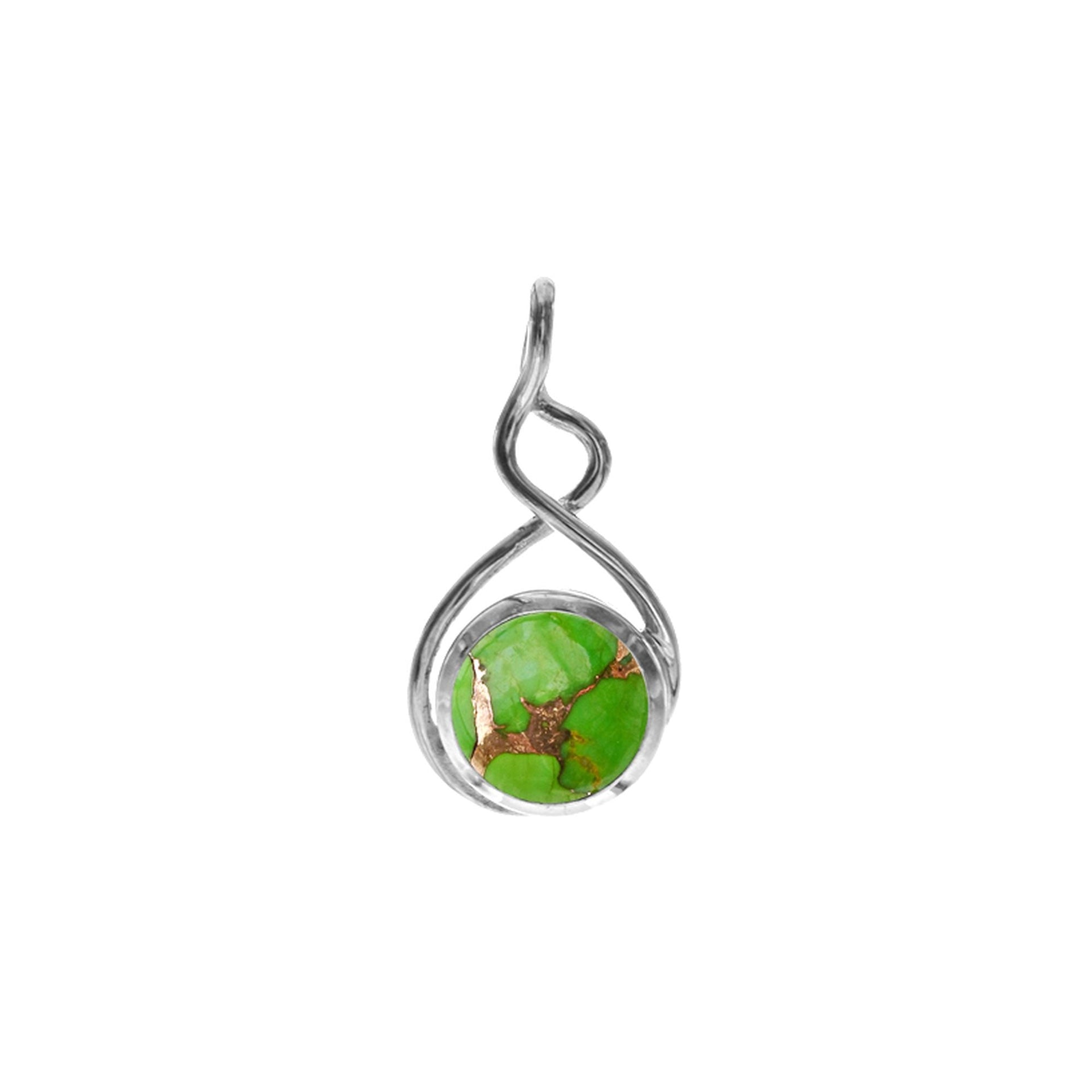 Amy squiggle green mohave pendant