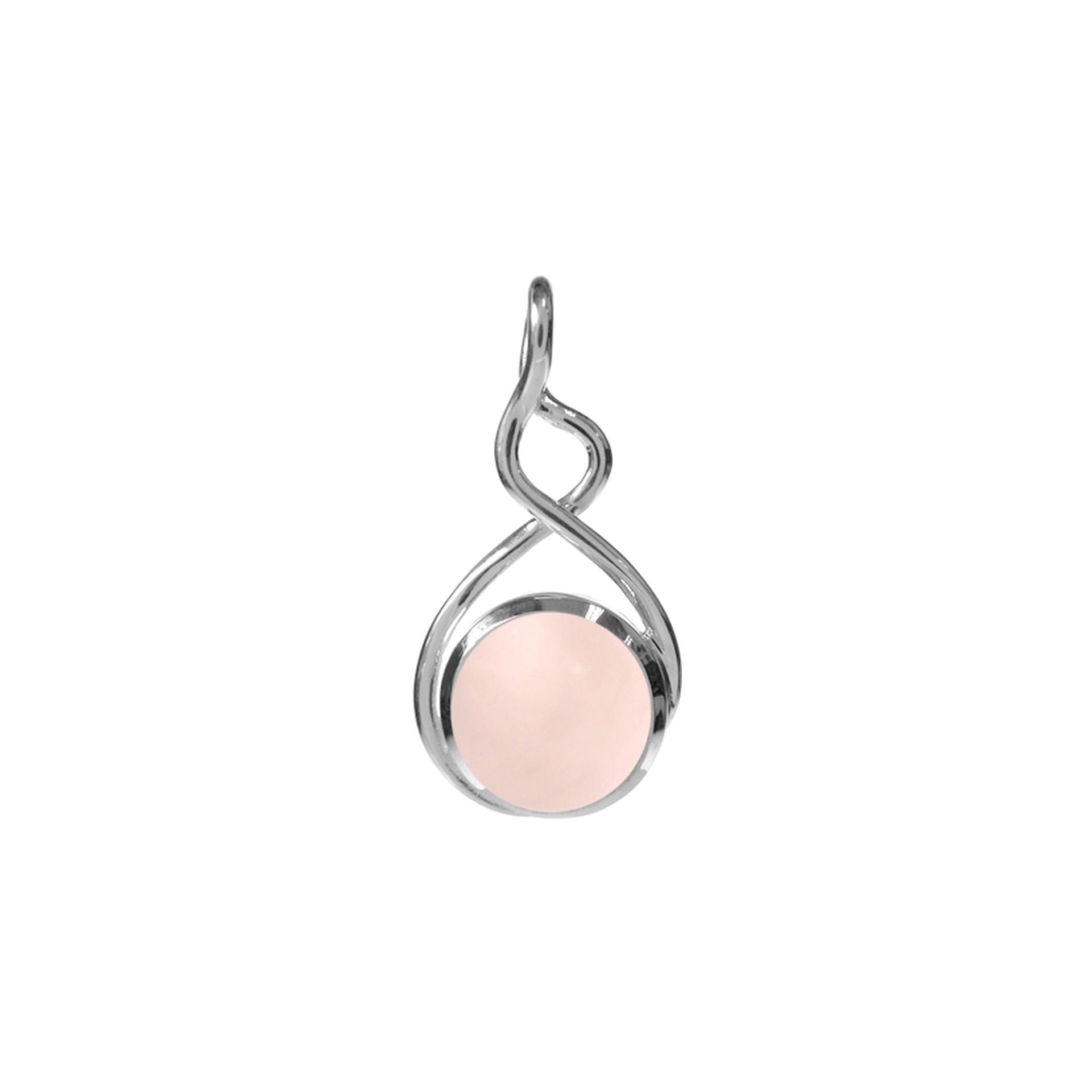 Amy squiggle rose quartz pendant