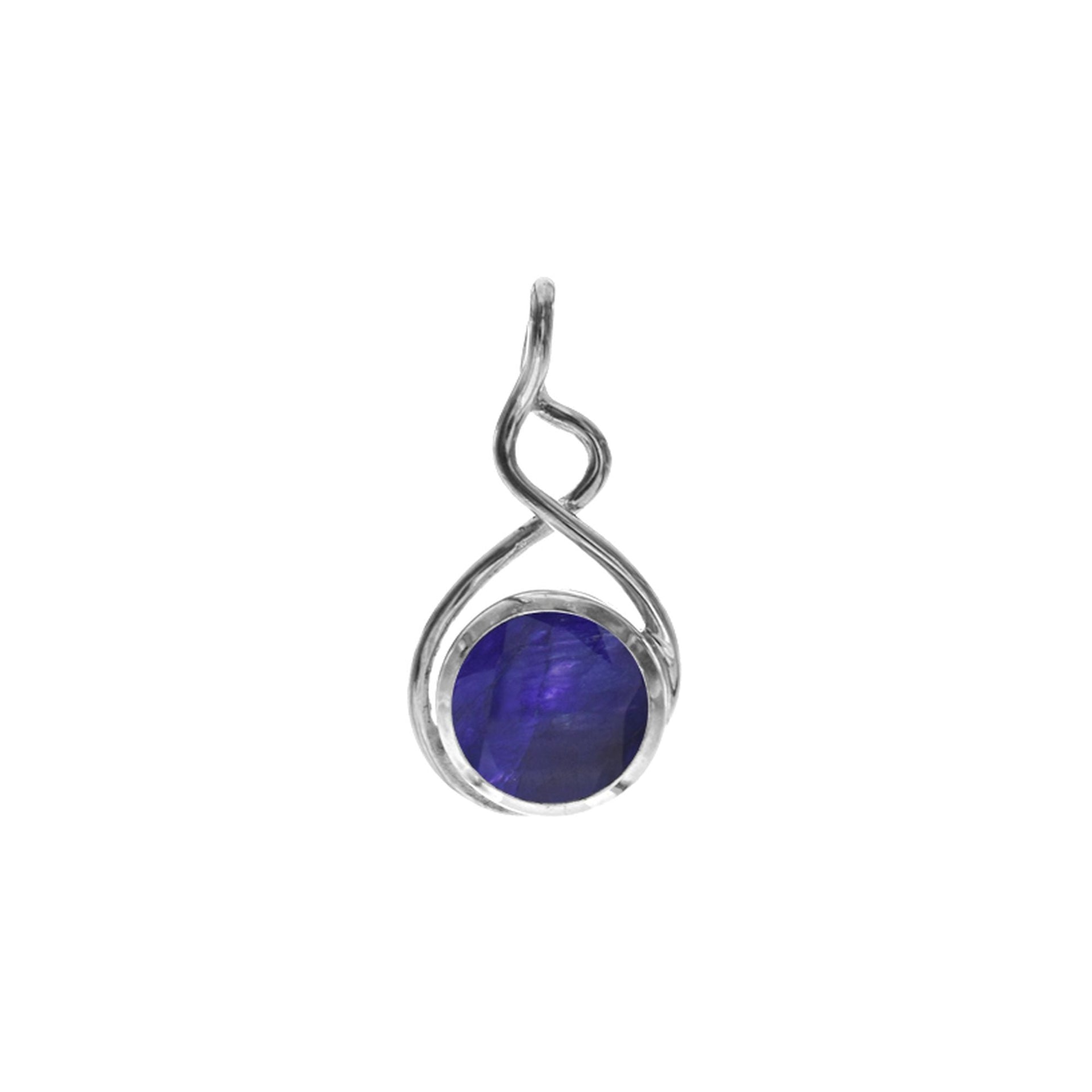 Amy squiggle sapphire quartz pendant