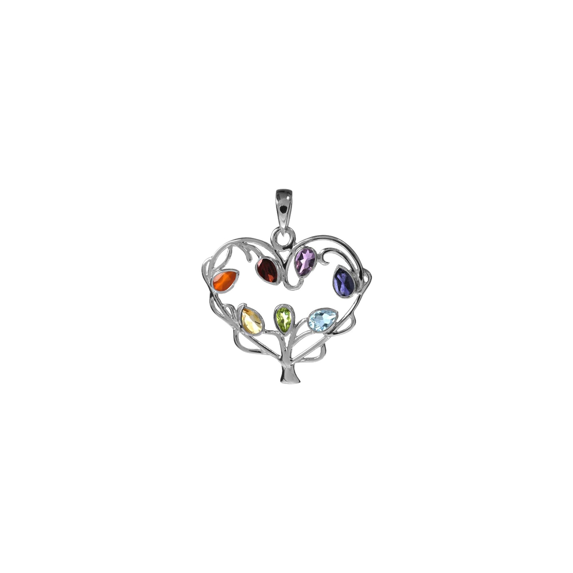Catalina tree of life multi-gemstone pendant