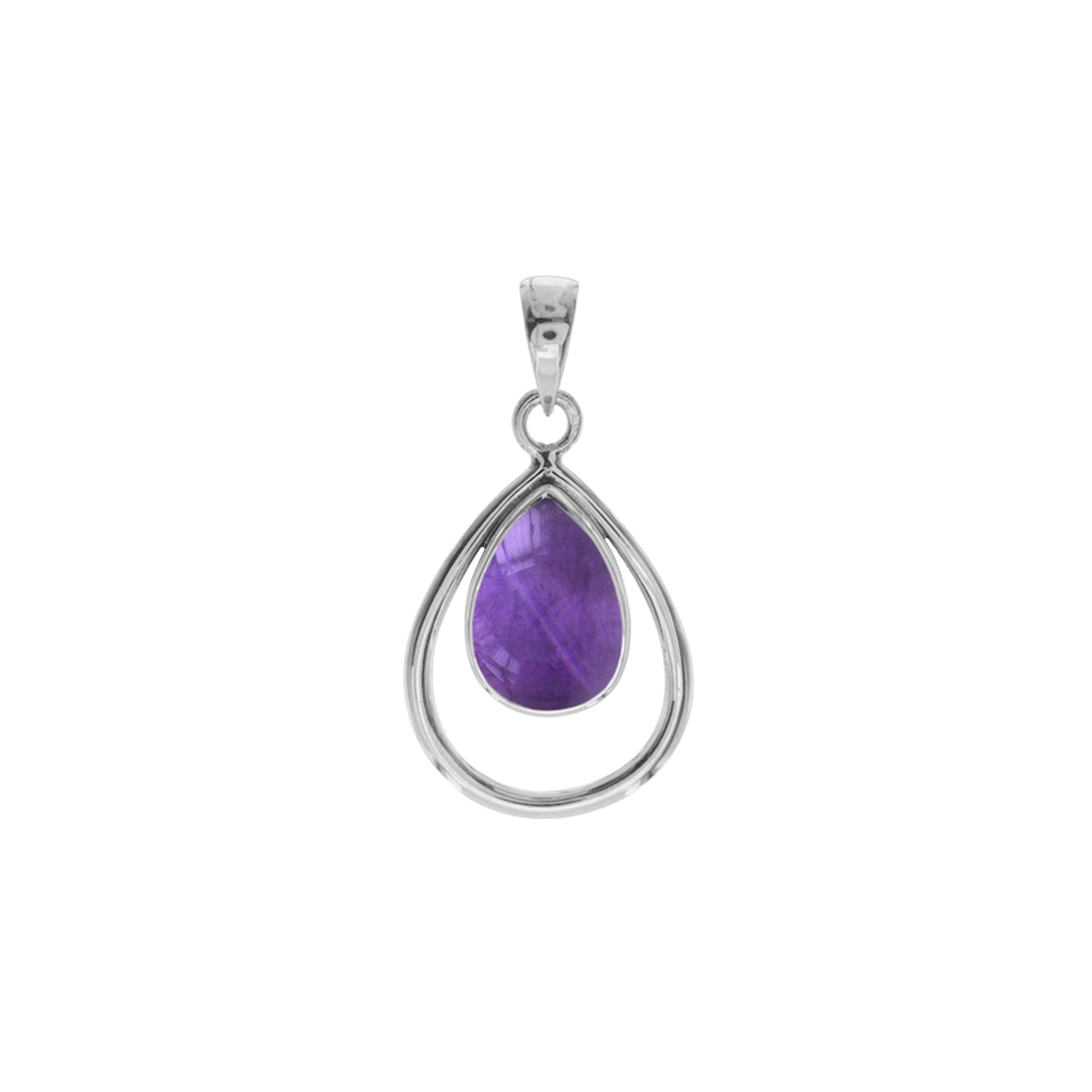 Amy open teardrop amethyst pendant