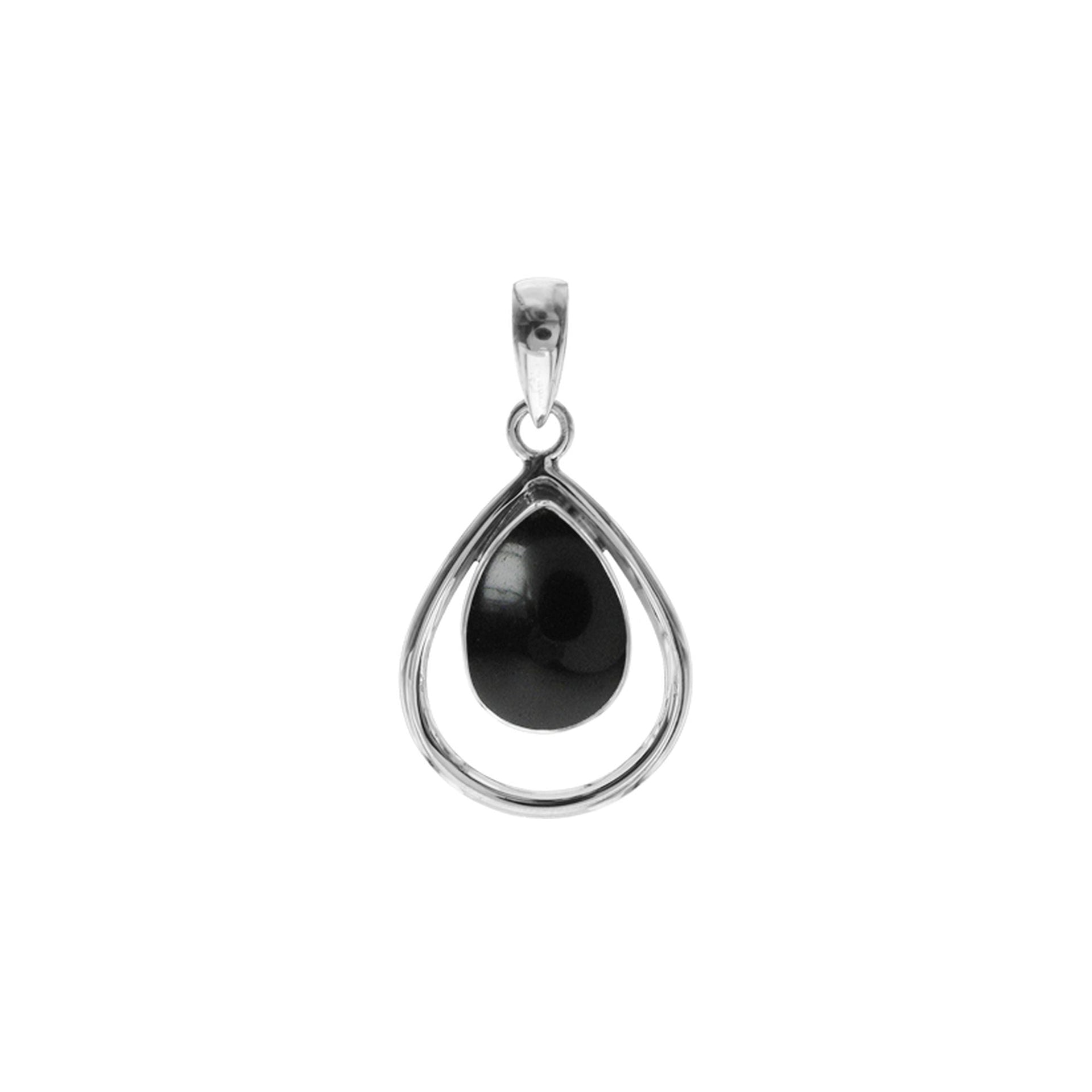 Amy open teardrop black onyx pendant