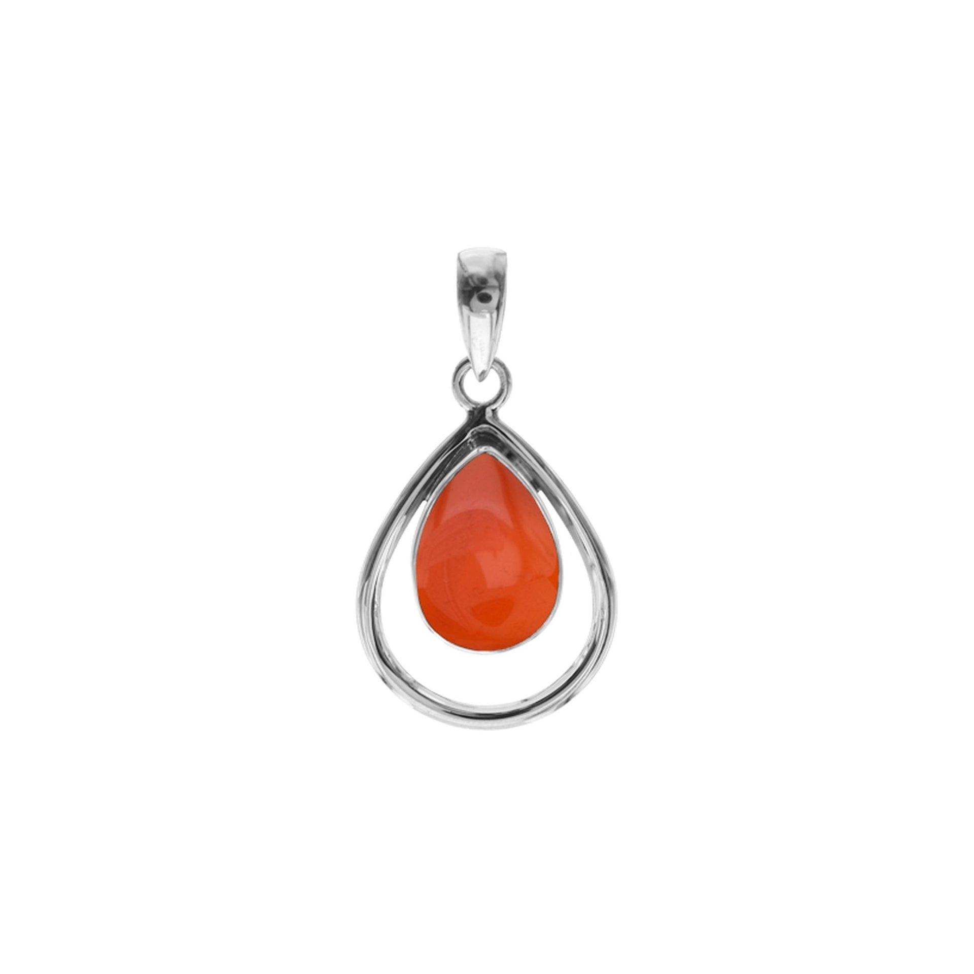 Amy open teardrop carnelian pendant