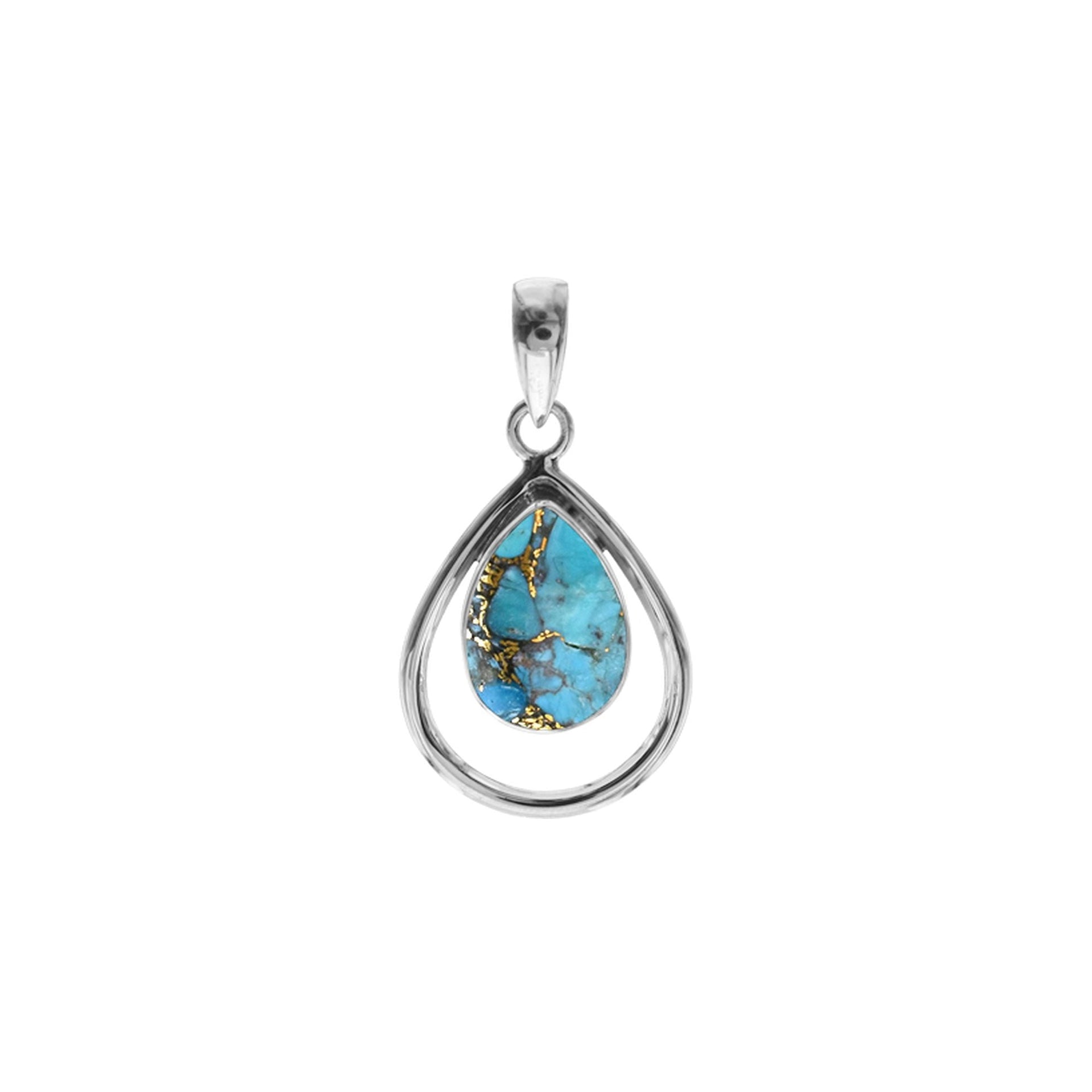 Amy open teardrop blue mohave pendant