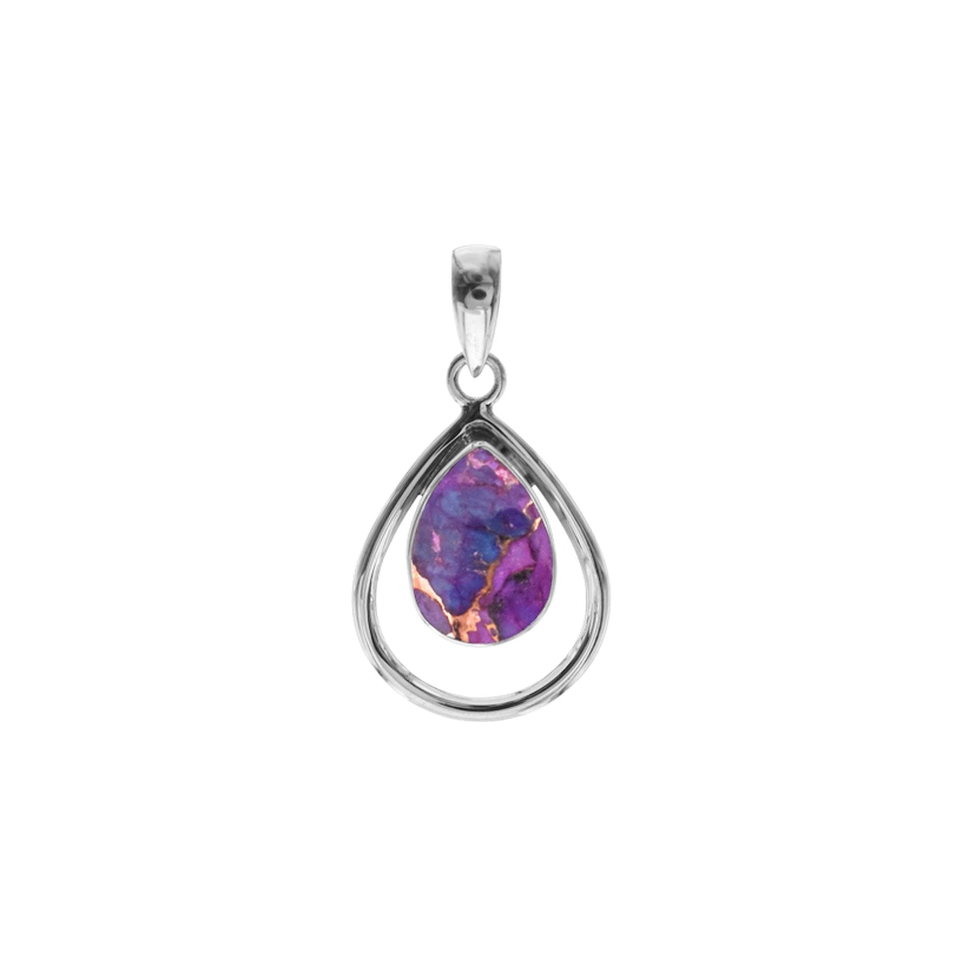 Amy open teardrop purple mohave pendant