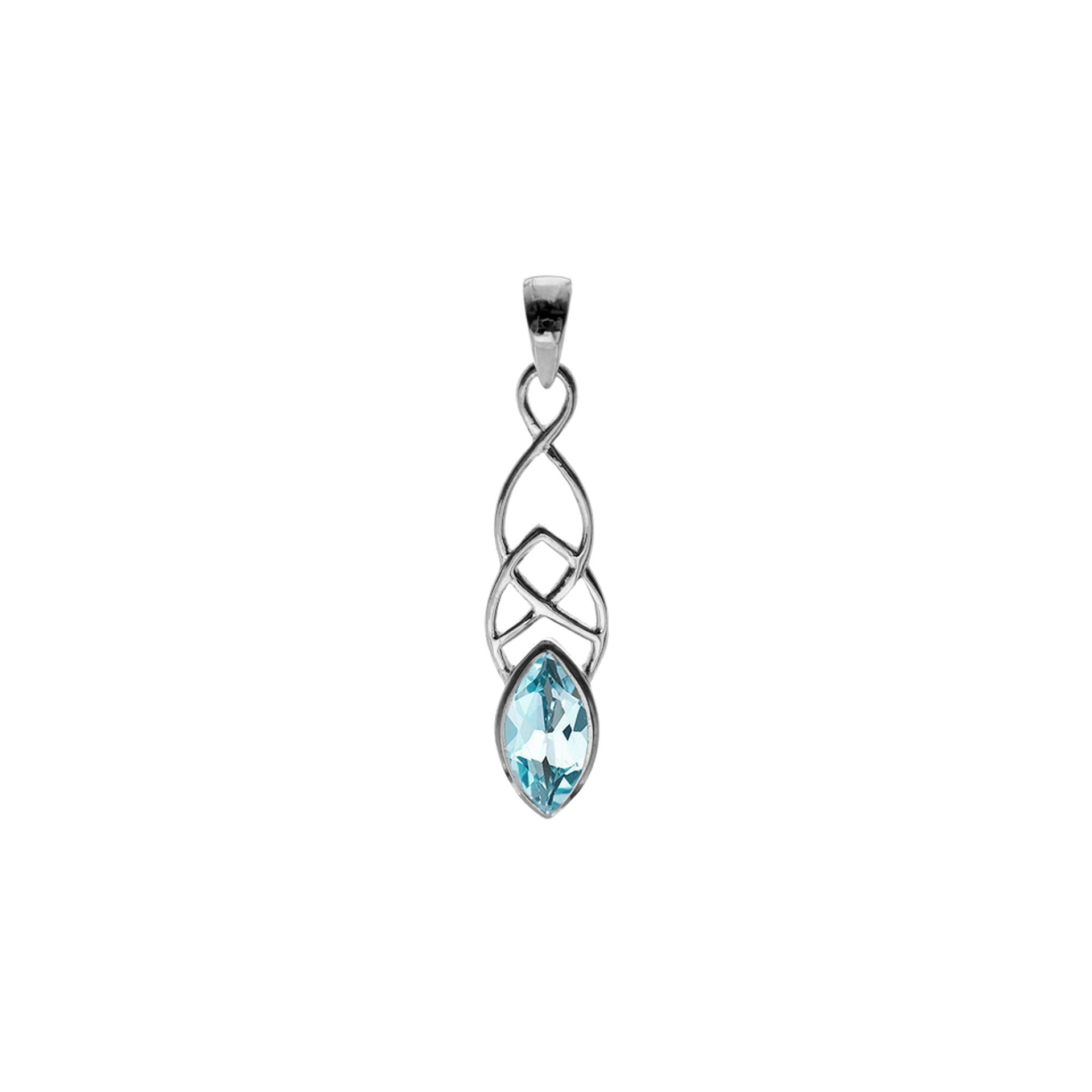 Betsy blue topaz Celtic pendant