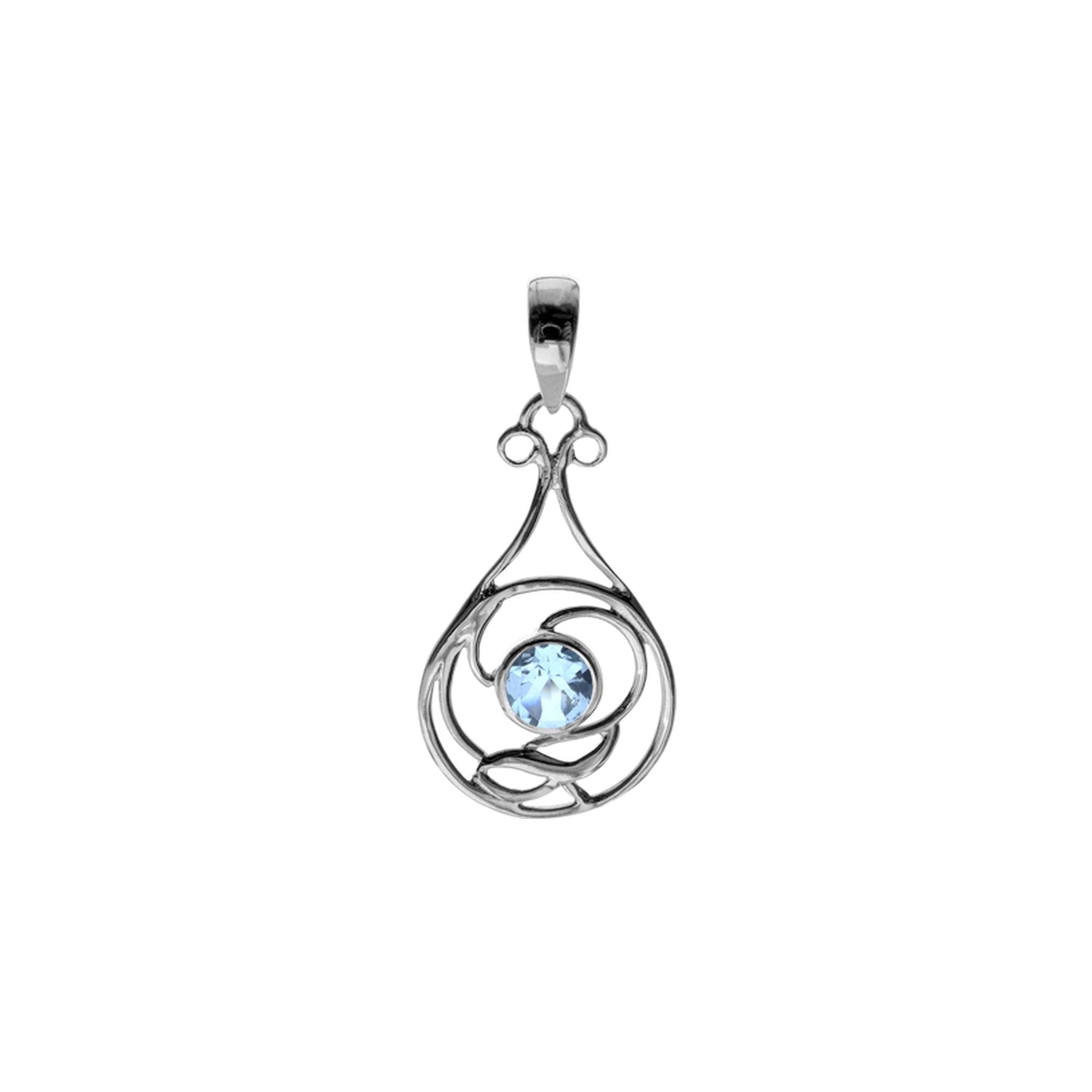 Tilly art nouveau blue topaz pendant