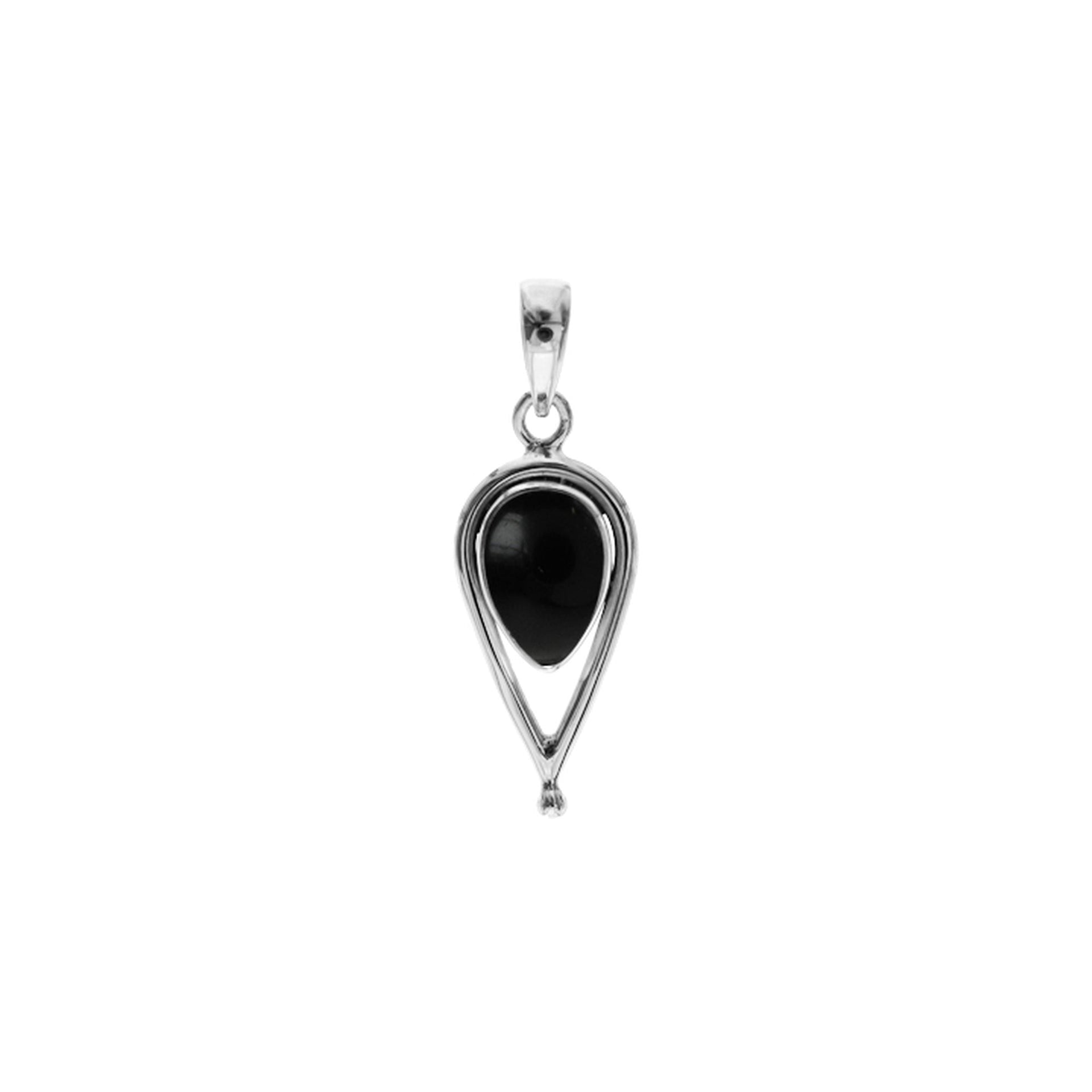 Amy teardrop black onyx pendant