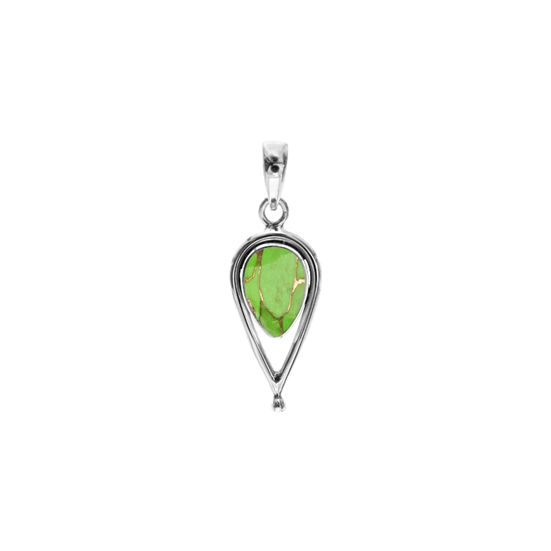 Amy teardrop green mohave pendant