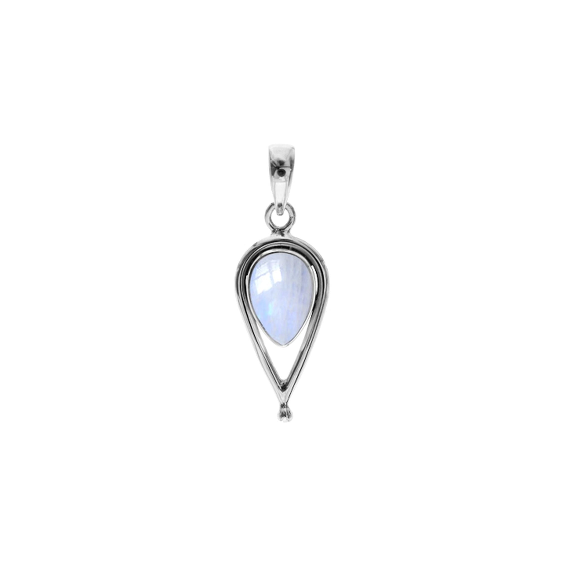 Amy teardrop rainbow moonstone pendant