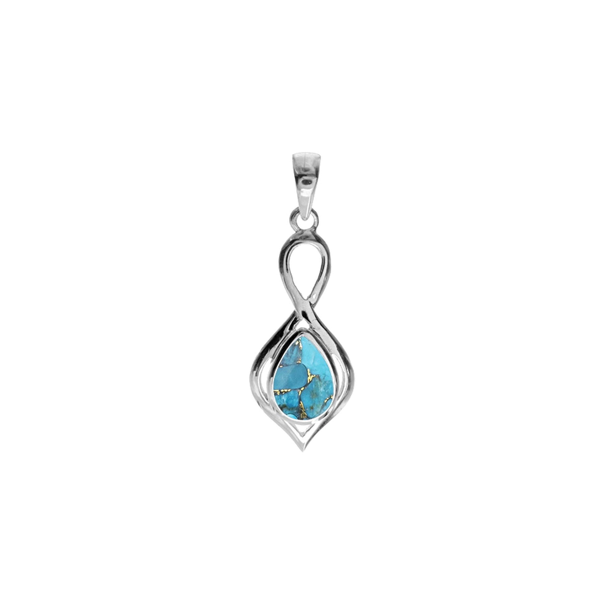 Lola dart-shaped blue mohave pendant