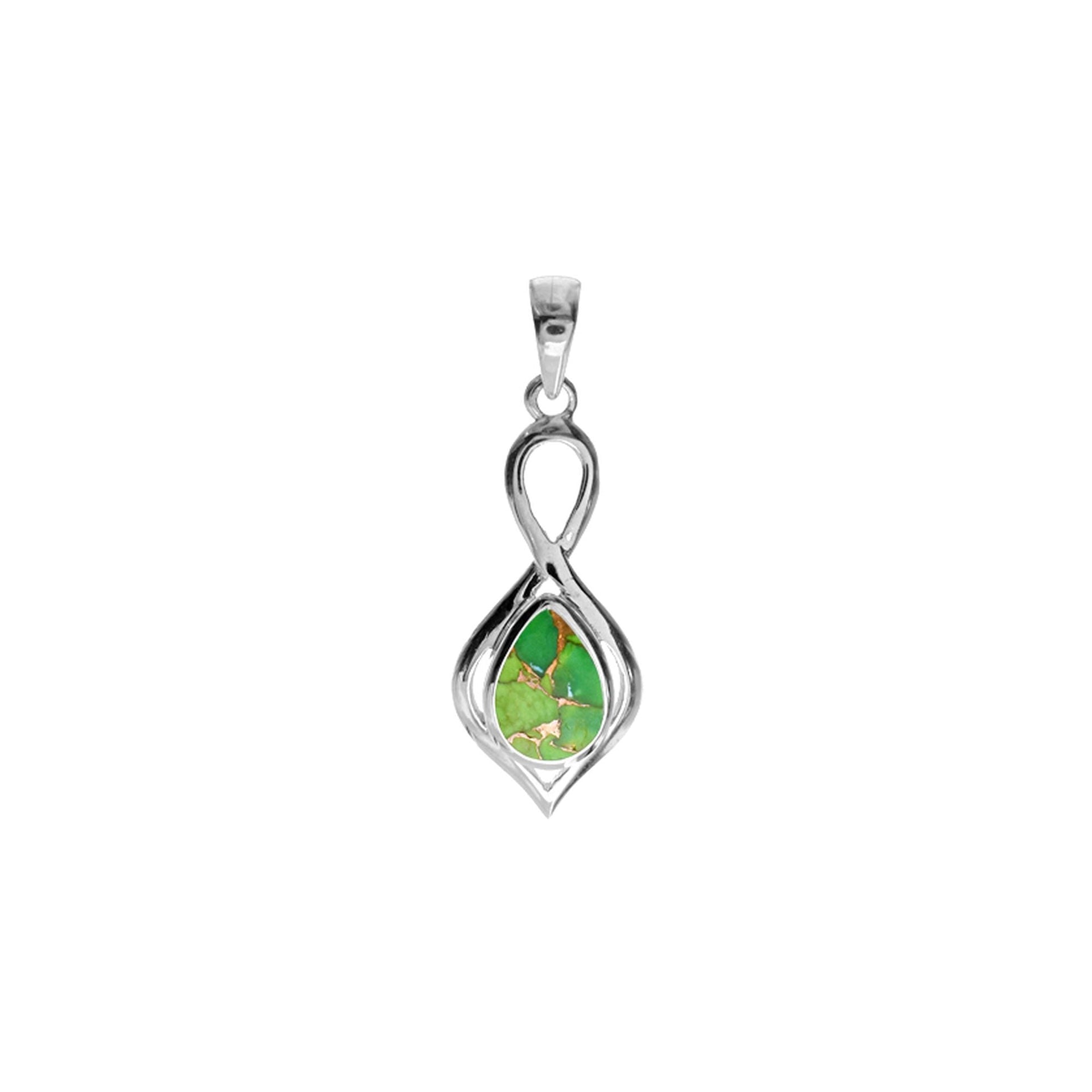 Lola dart-shaped green mohave pendant