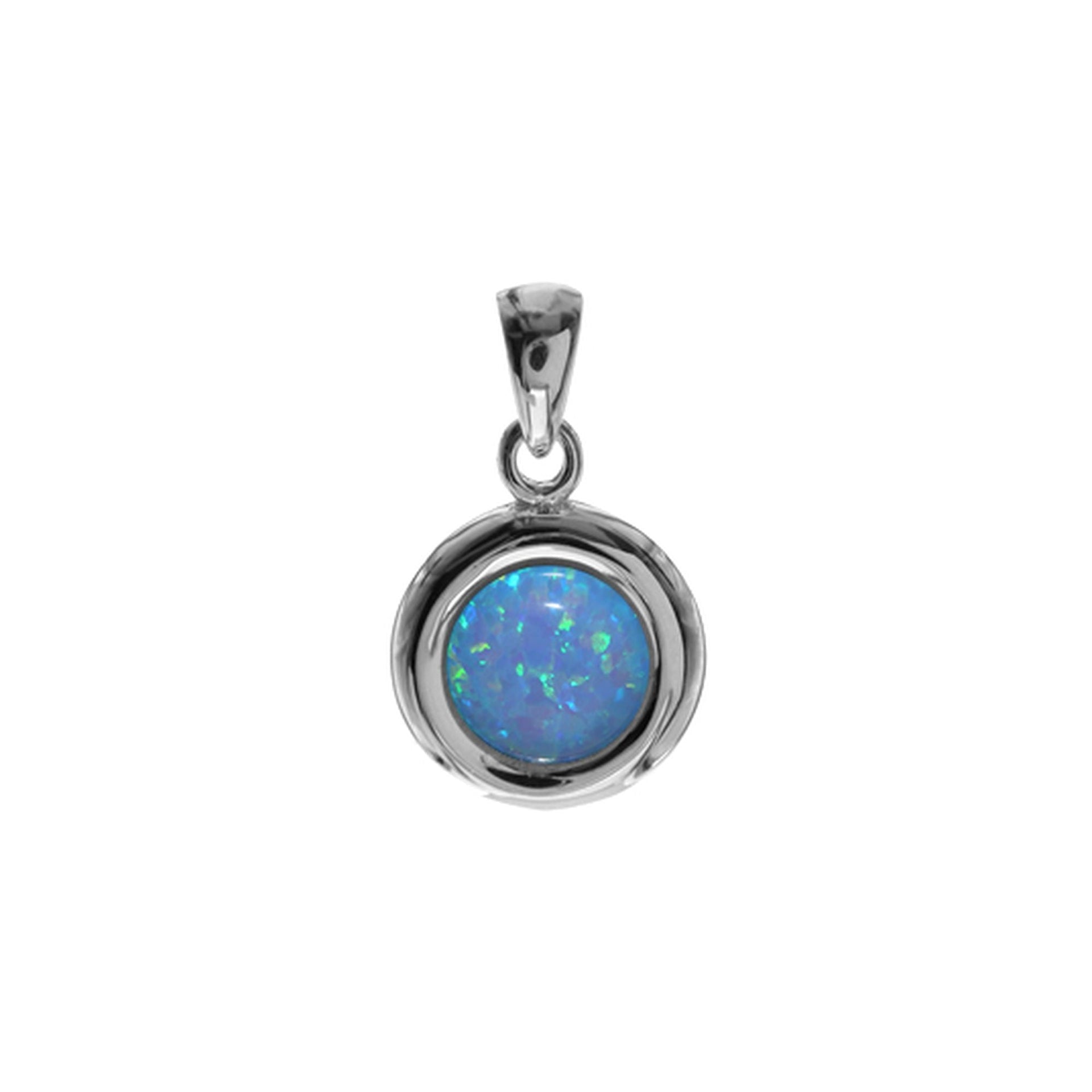 Angelica circular blue opalique pendant
