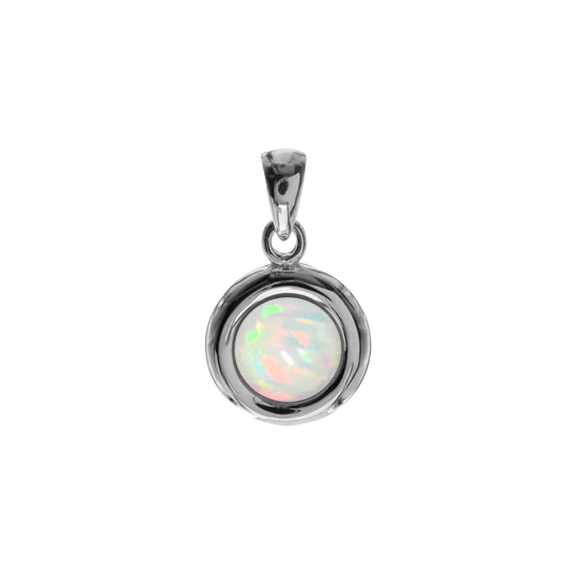 Angelica circular white opalique pendant